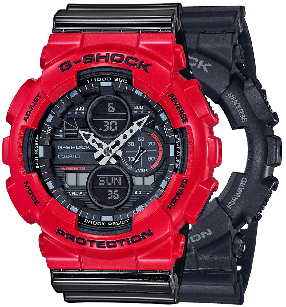 G-SHOCK SET GA-140-1A1ER + BEZEL 10557822 + PASEK 10378391