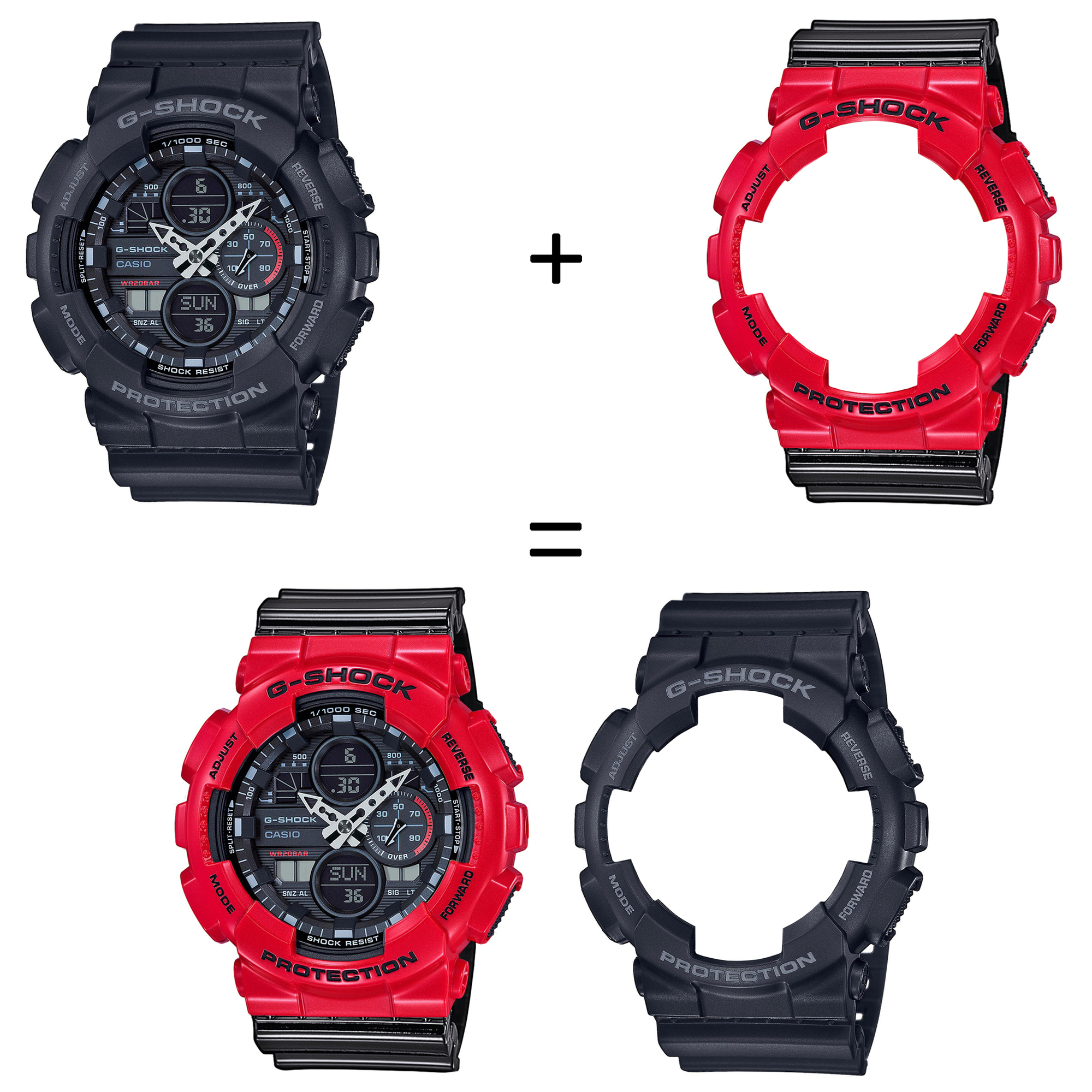 Casio SET GA-140-1A1ER + BEZEL 10557822 + PASEK 10378391 zegarek - miniatura 2