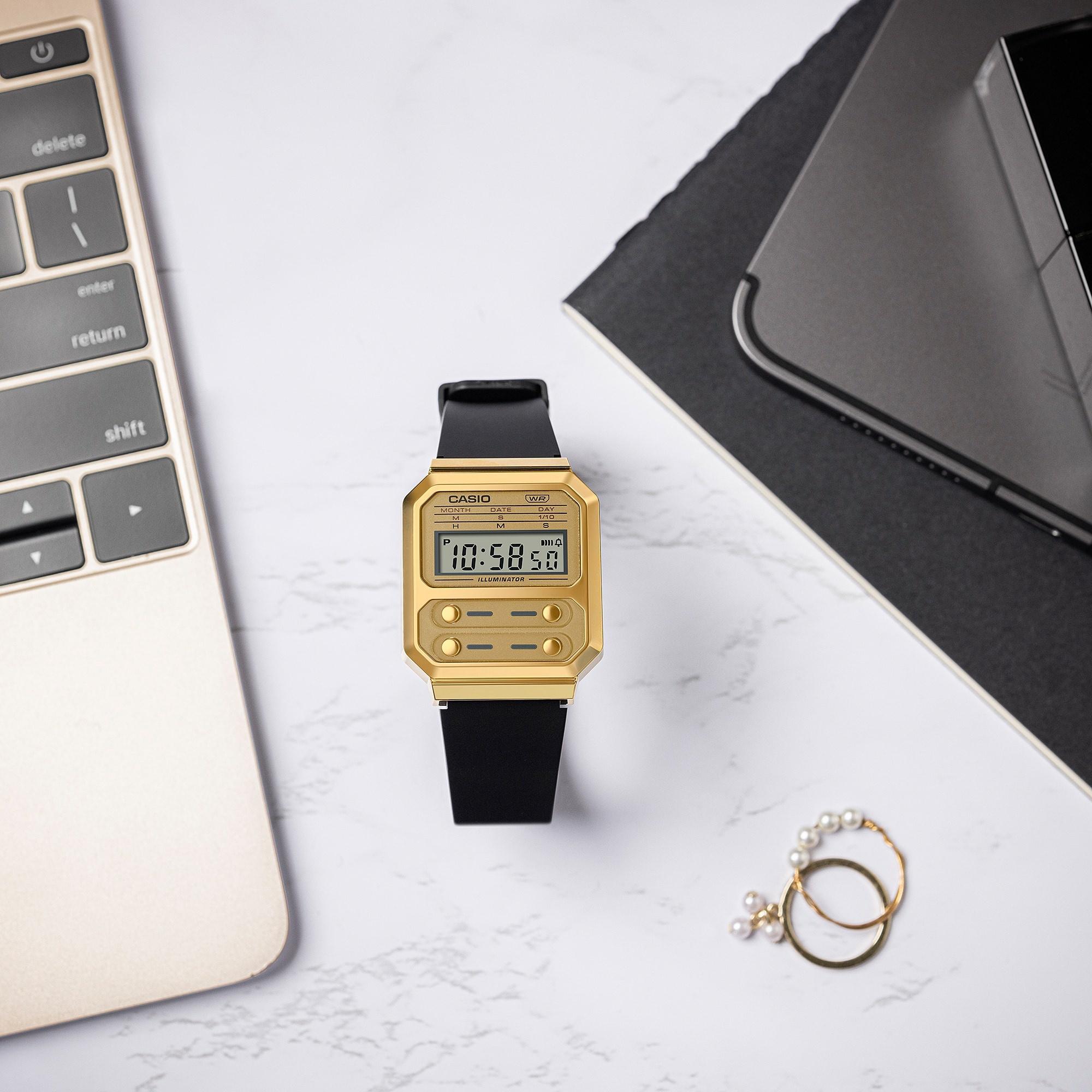 Casio Vintage A100WEFG-9AEF zegarek złoty retro Vintage bransoleta - miniatura 5