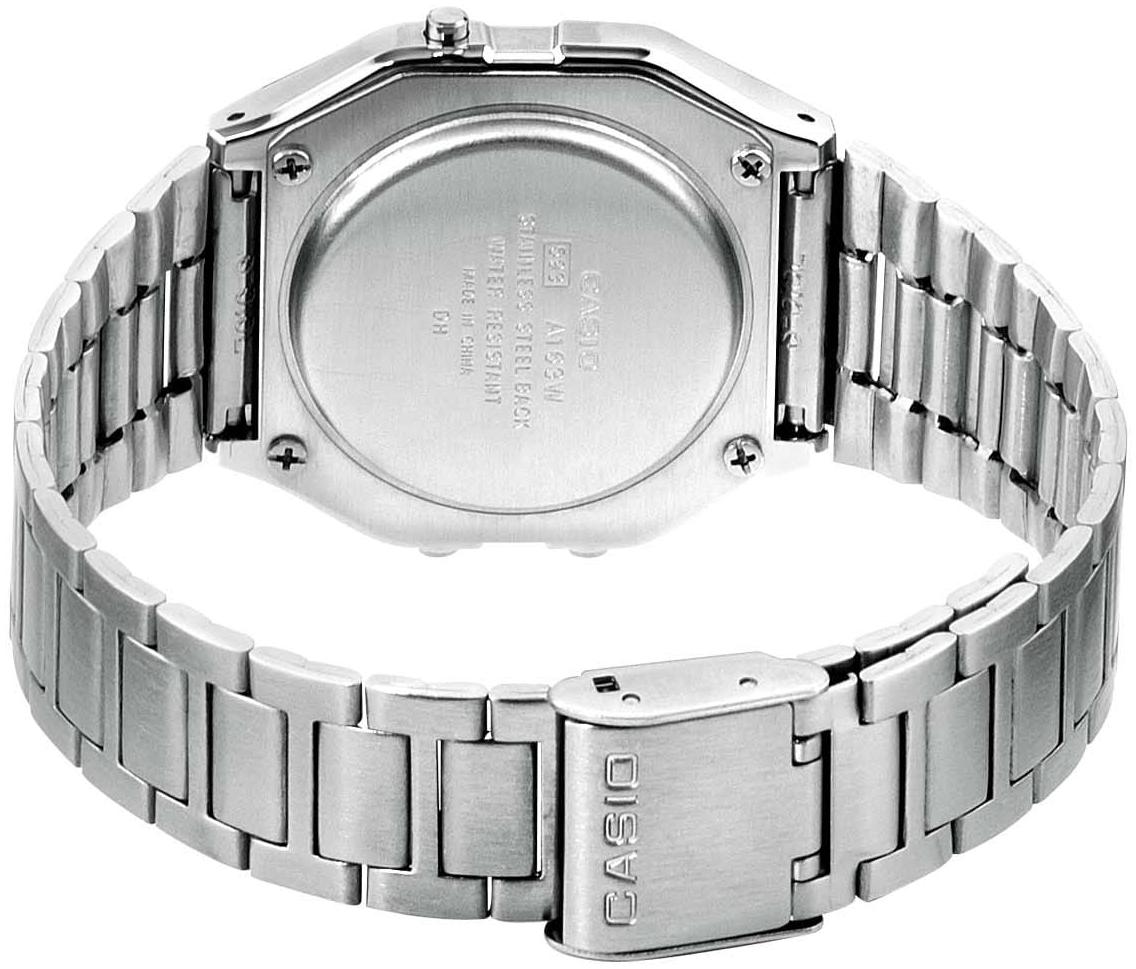 Casio Vintage A163WA-1QES zegarek srebrny retro VINTAGE Maxi bransoleta