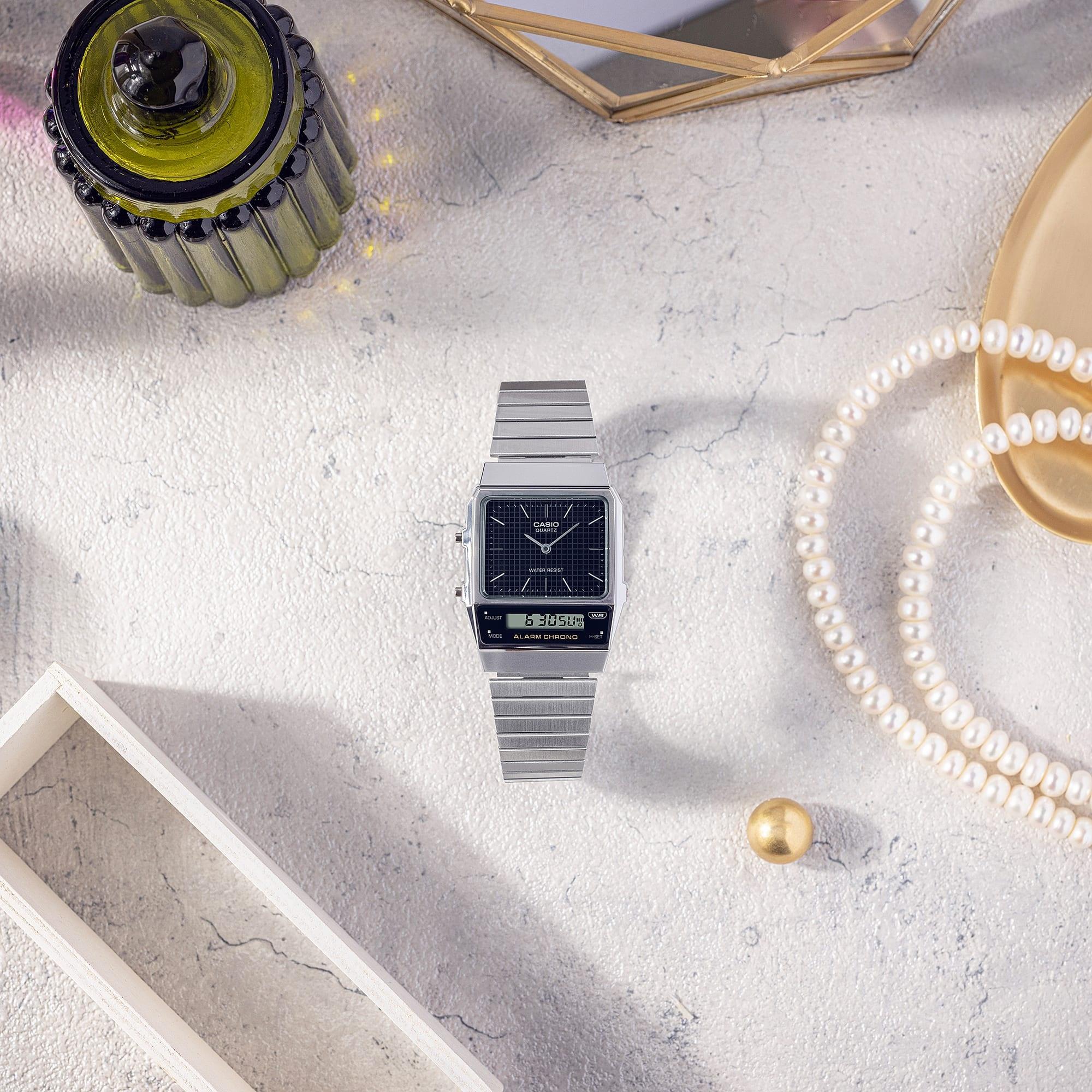 Casio Vintage AQ-800E-1AEF zegarek srebrny klasyczny Vintage bransoleta - miniatura 4