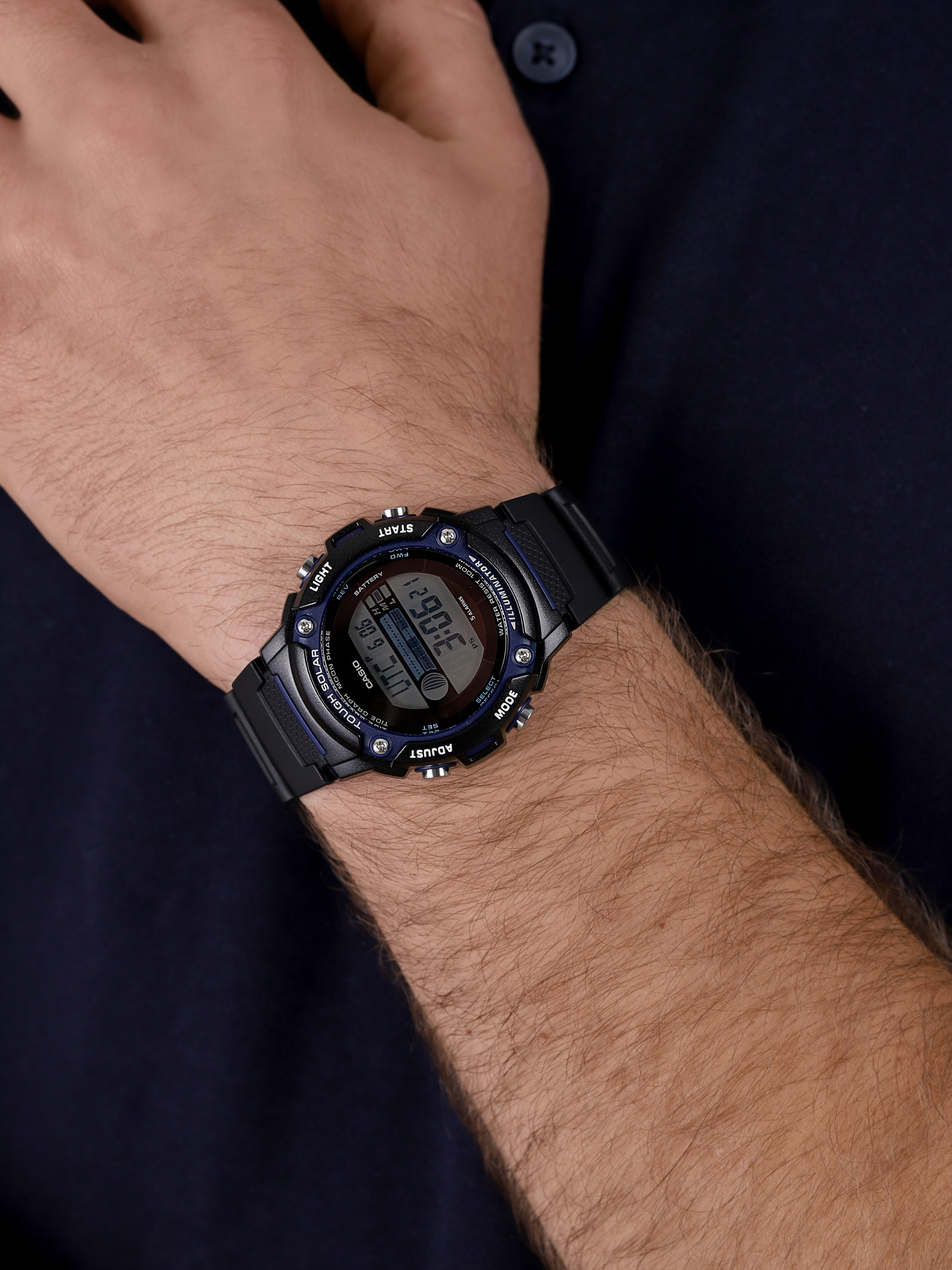Casio W-S210H-1AVEF męski zegarek Klasyczne pasek
