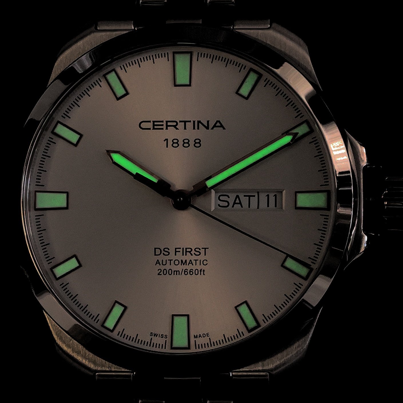 Certina C0144071103101 zegarek srebrny klasyczny DS First bransoleta - miniatura 5