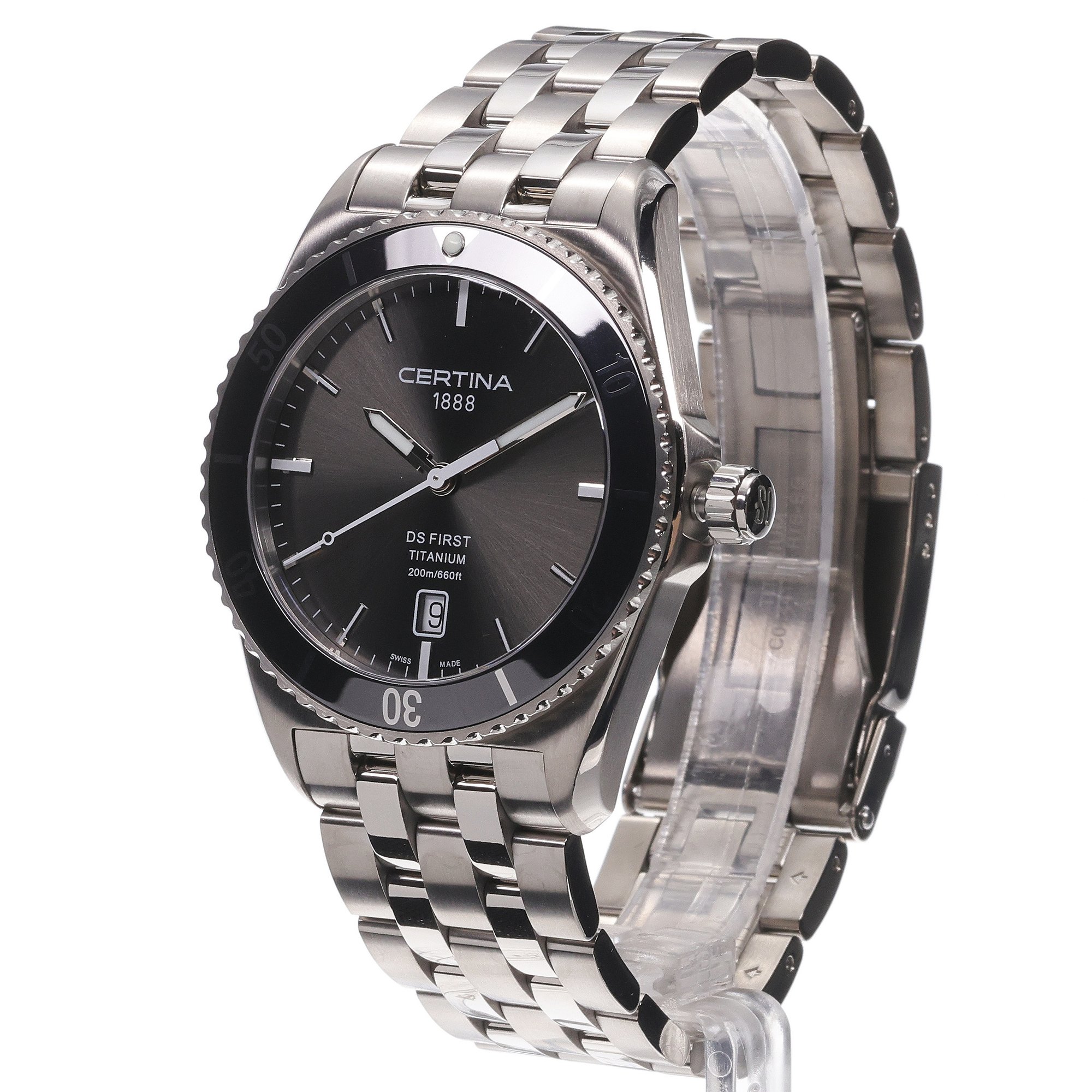Certina C0144104408100 DS First Gent Ceramic Titanium 41mm zegarek klasyczny DS First - miniatura 2