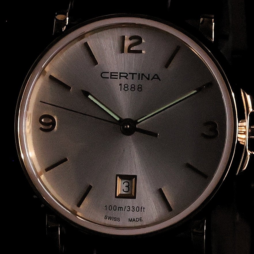 Certina C0172103603700 zegarek złoty klasyczny DS Caimano pasek - miniatura 5