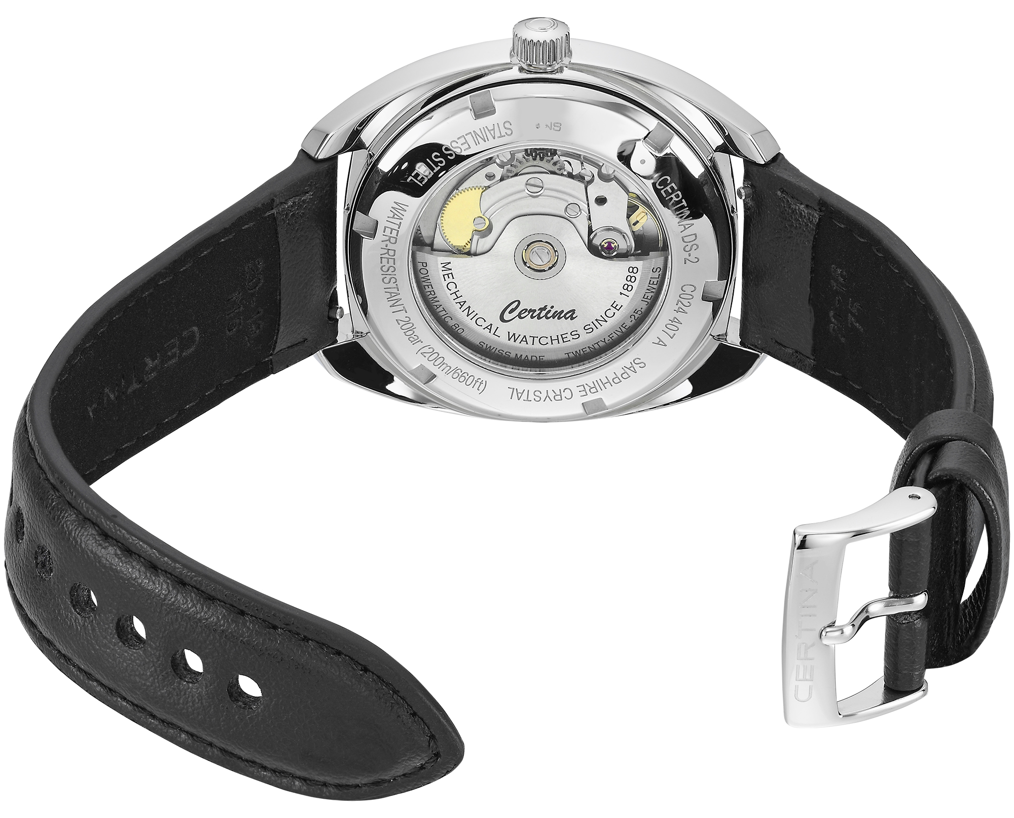 Certina C0244071742100 zegarek srebrny klasyczny DS-2 pasek