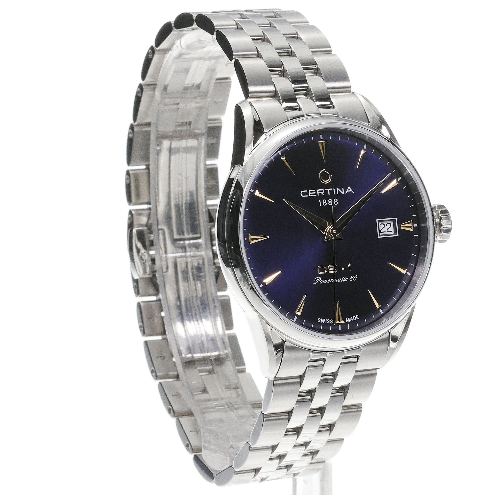 Certina C0292071104100 zegarek srebrny klasyczny DS-1 bransoleta