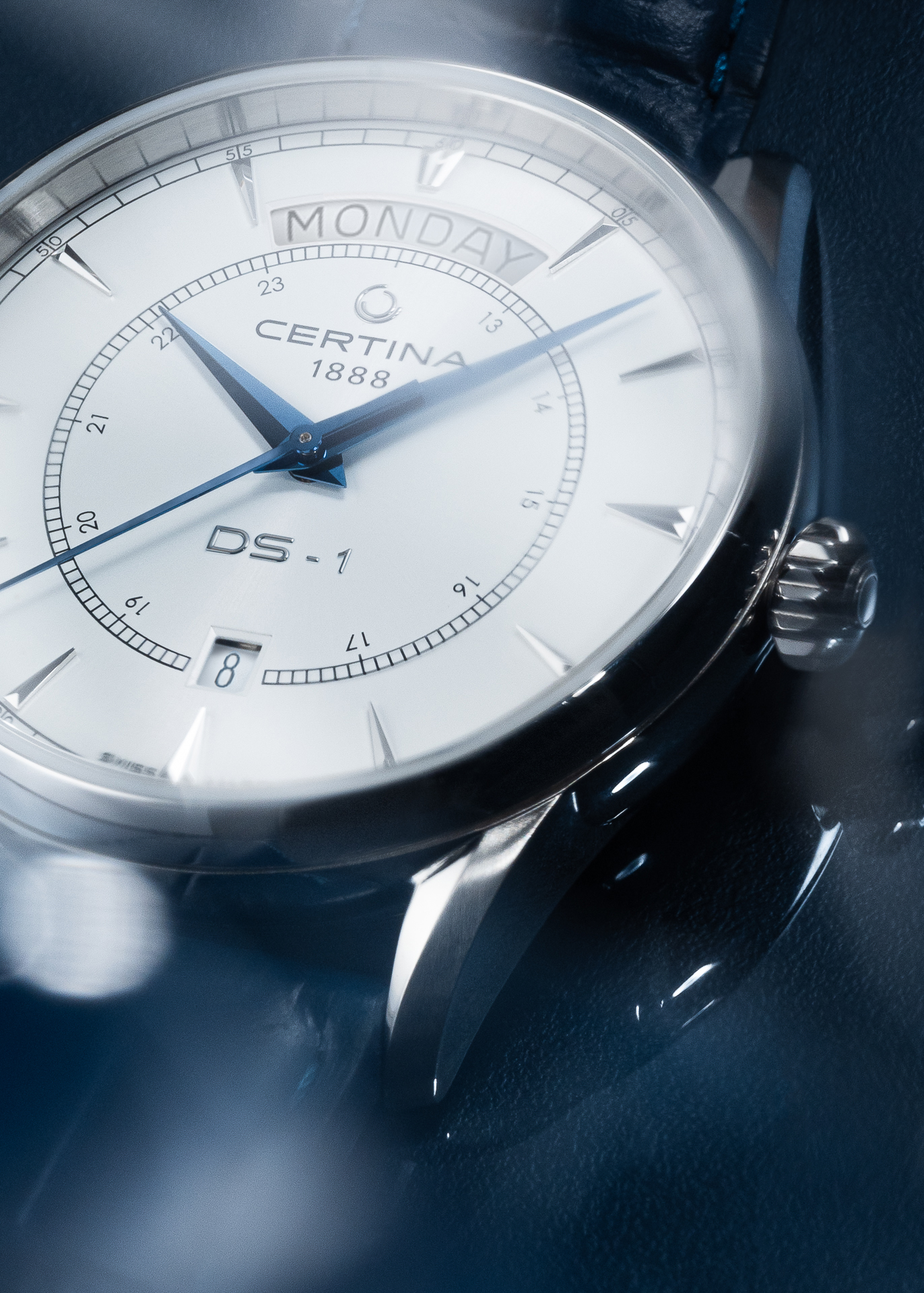 Certina C0294301601100 DS-1 DS-1 Day Date zegarek męski klasyczny szafirowe