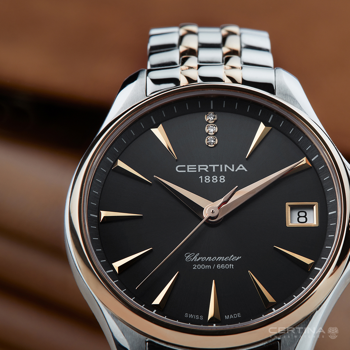Certina C0320512208600 DS Action DS Action Lady Diamonds zegarek damski klasyczny szafirowe - miniatura 6