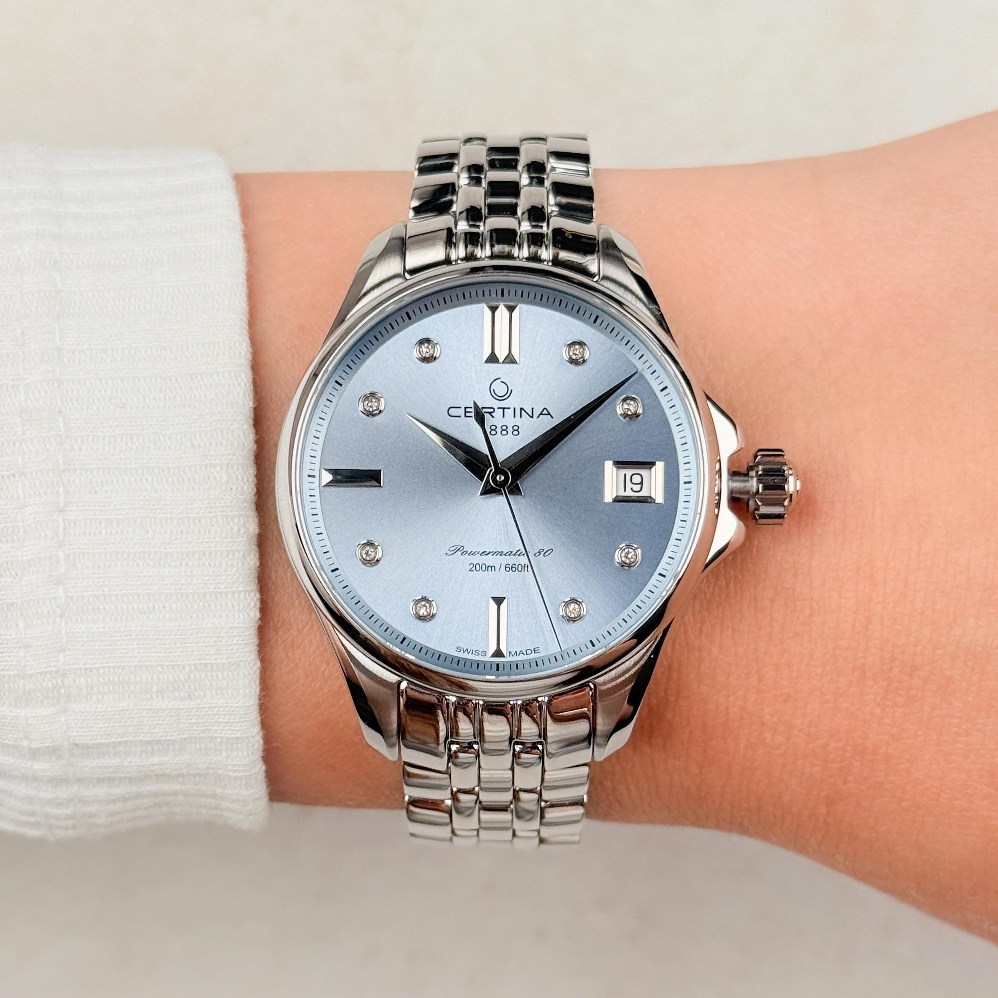 Certina C0322071104600 DS Action DS Action Lady Powermatic 80 35mm zegarek damski elegancki szafirowe - miniatura 8