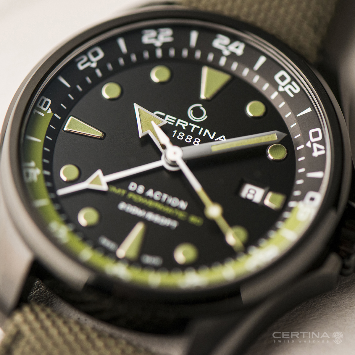 Certina C0324293805100 DS Blue Ribbon DS Action GMT Powermatic 80 zegarek męski klasyczny szafirowe - miniatura 7