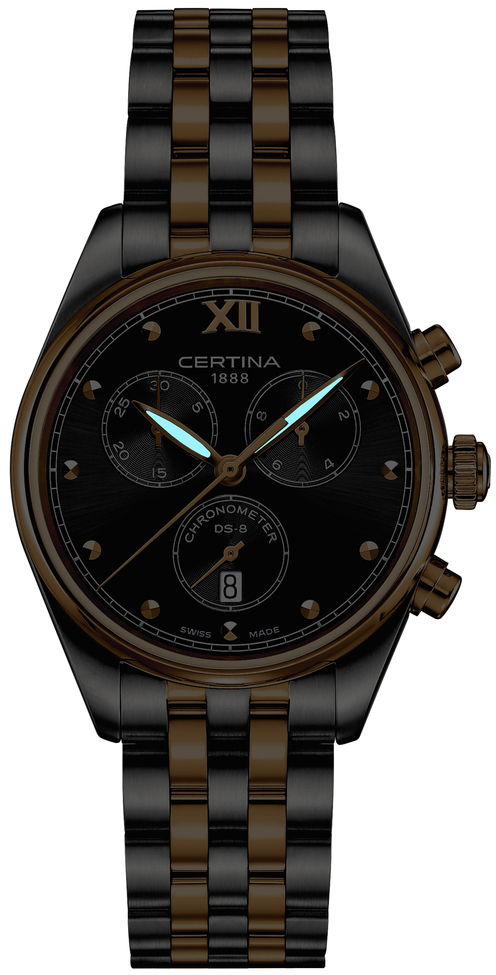 Certina C033.234.22.088.00 DS-8 Lady Chronograph DS-8 elegancki zegarek srebrny