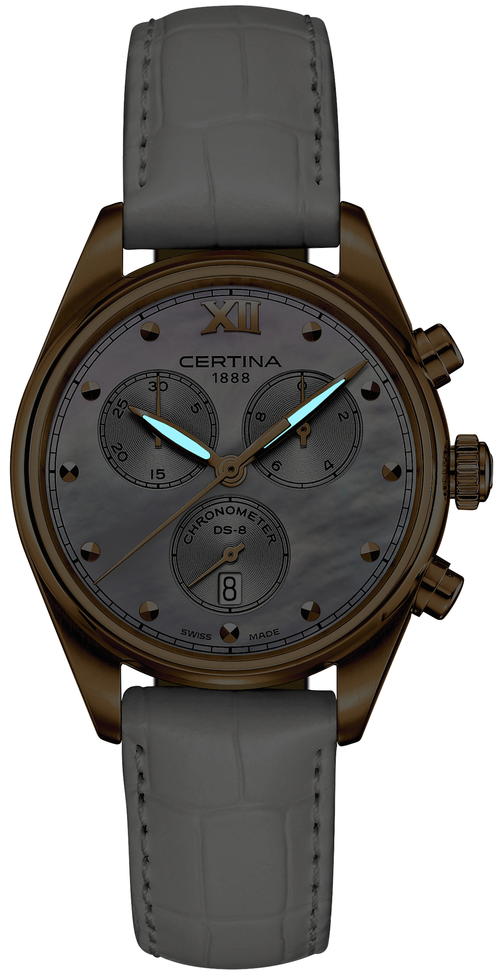 Certina C033.234.36.118.00 DS-8 Lady Chronograph DS-8 klasyczny zegarek różowe złoto
