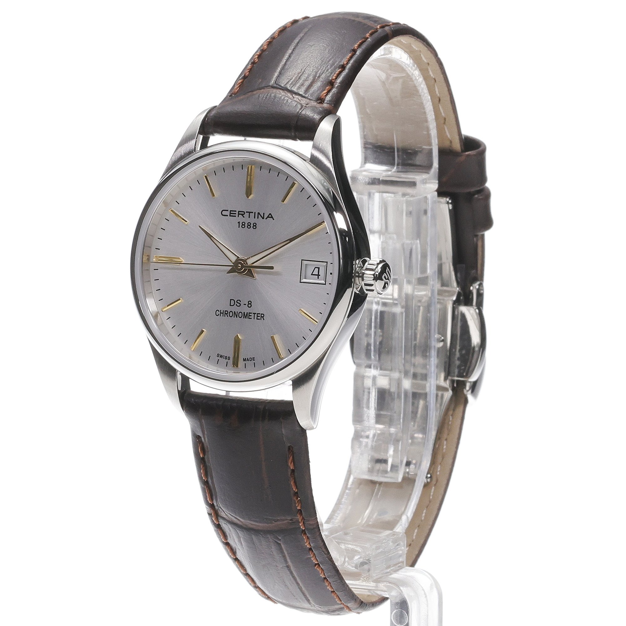 Certina C0332511603101 zegarek srebrny klasyczny DS-8 pasek - miniatura 2