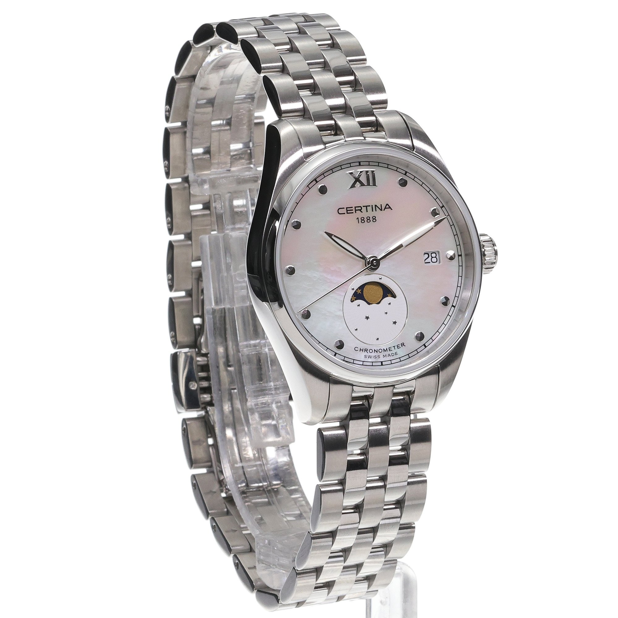 Certina C0332571111800 DS-8 DS-8 Lady Moon Phase 32mm zegarek damski elegancki szafirowe - miniatura 3