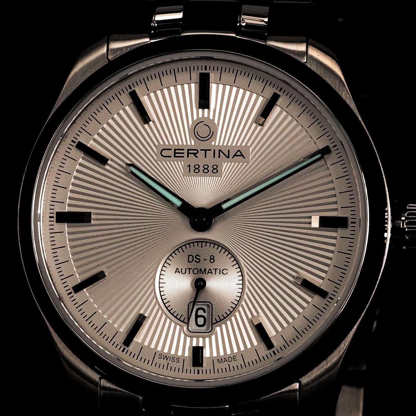Certina C0334281103100 DS-8 Small Second 40mm DS-8 klasyczny zegarek srebrny