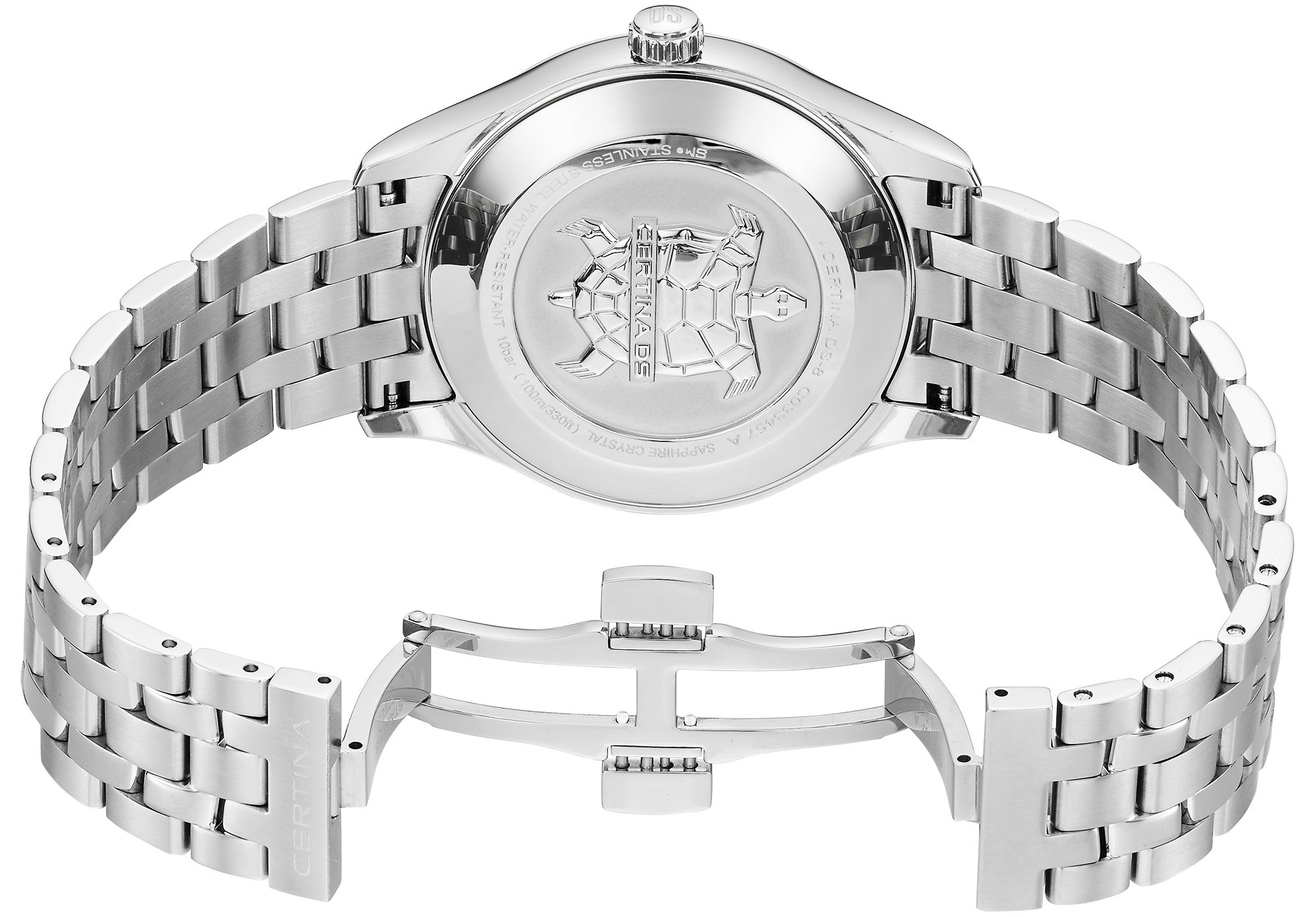 Certina C0334571105100 DS-8 Moon Phase DS-8 klasyczny zegarek srebrny