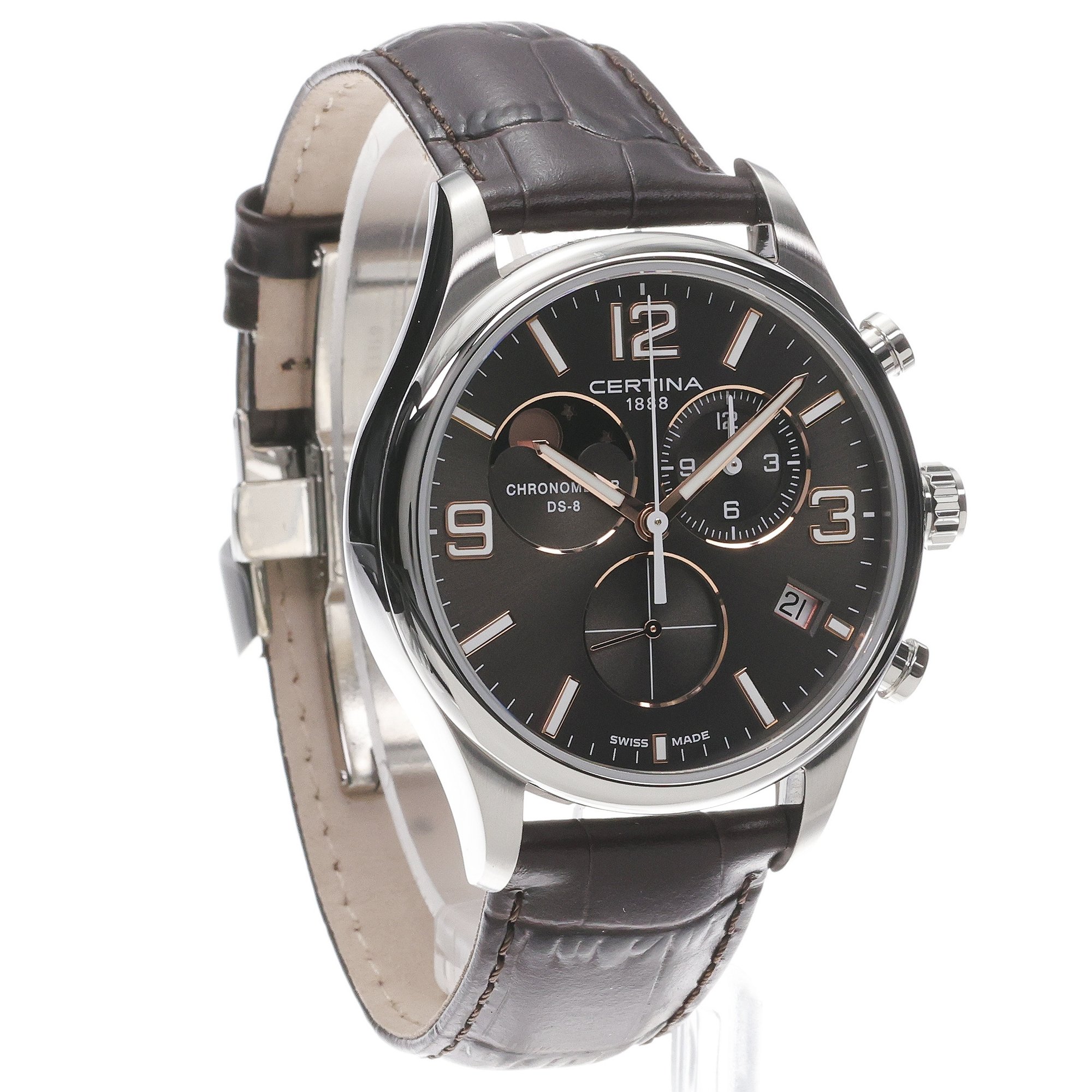 Certina C0334601608700 zegarek srebrny klasyczny DS-8 pasek