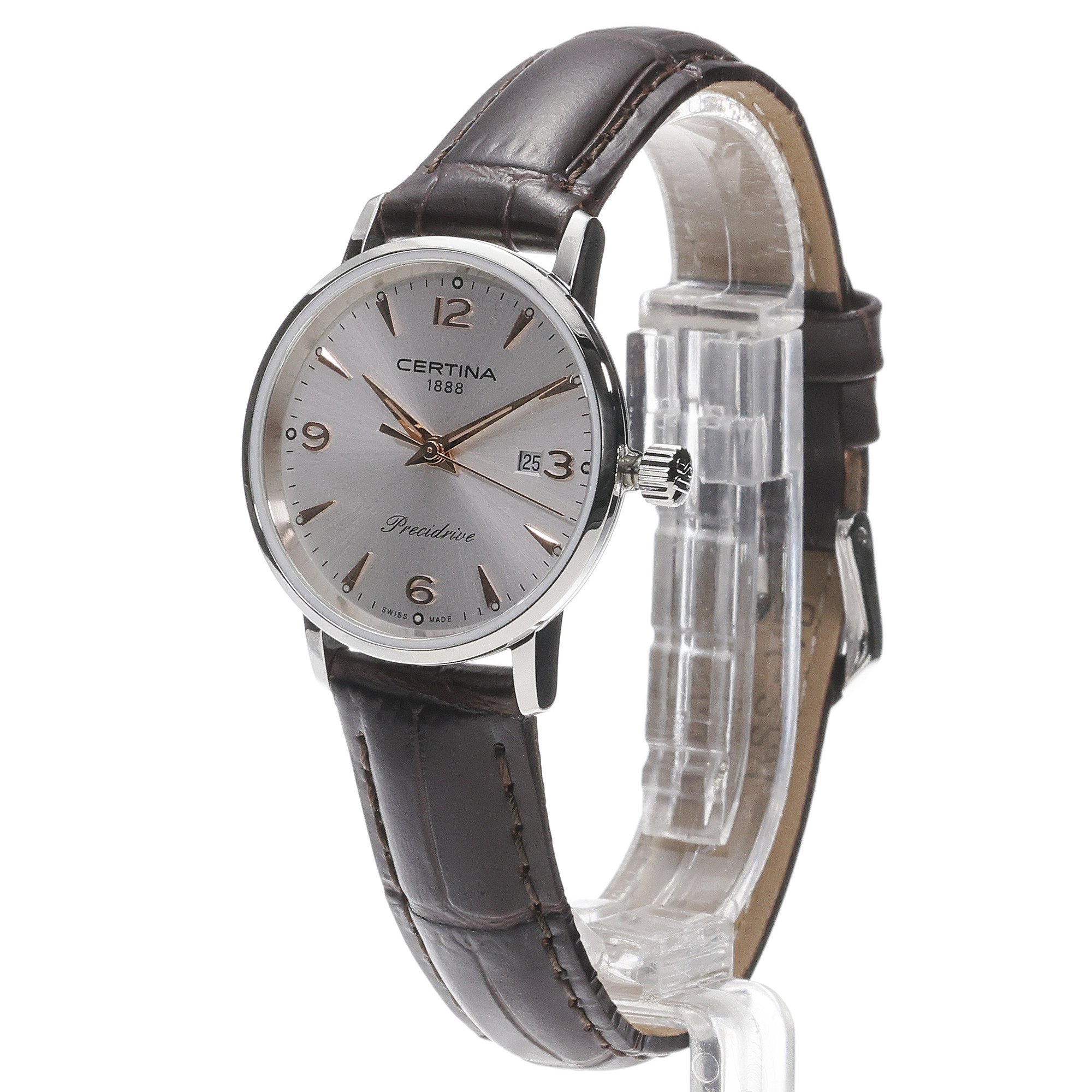 Certina C0352101603701 zegarek srebrny klasyczny DS Caimano pasek - miniatura 2