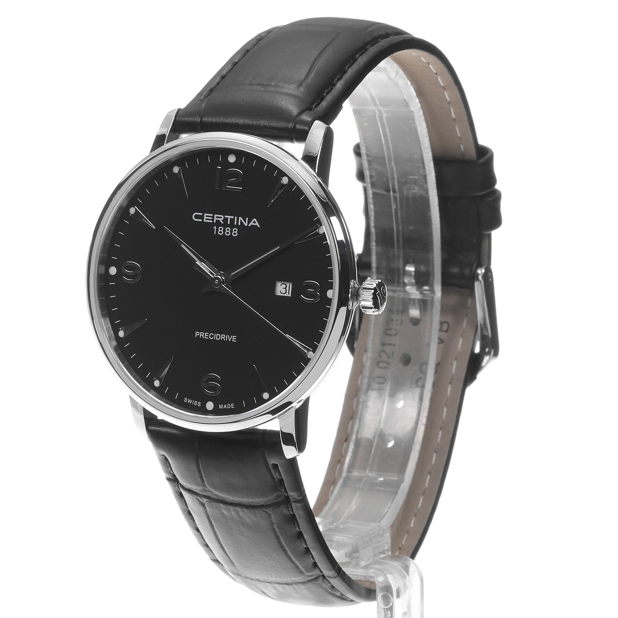 Certina C0354101605700 zegarek srebrny klasyczny DS Caimano pasek