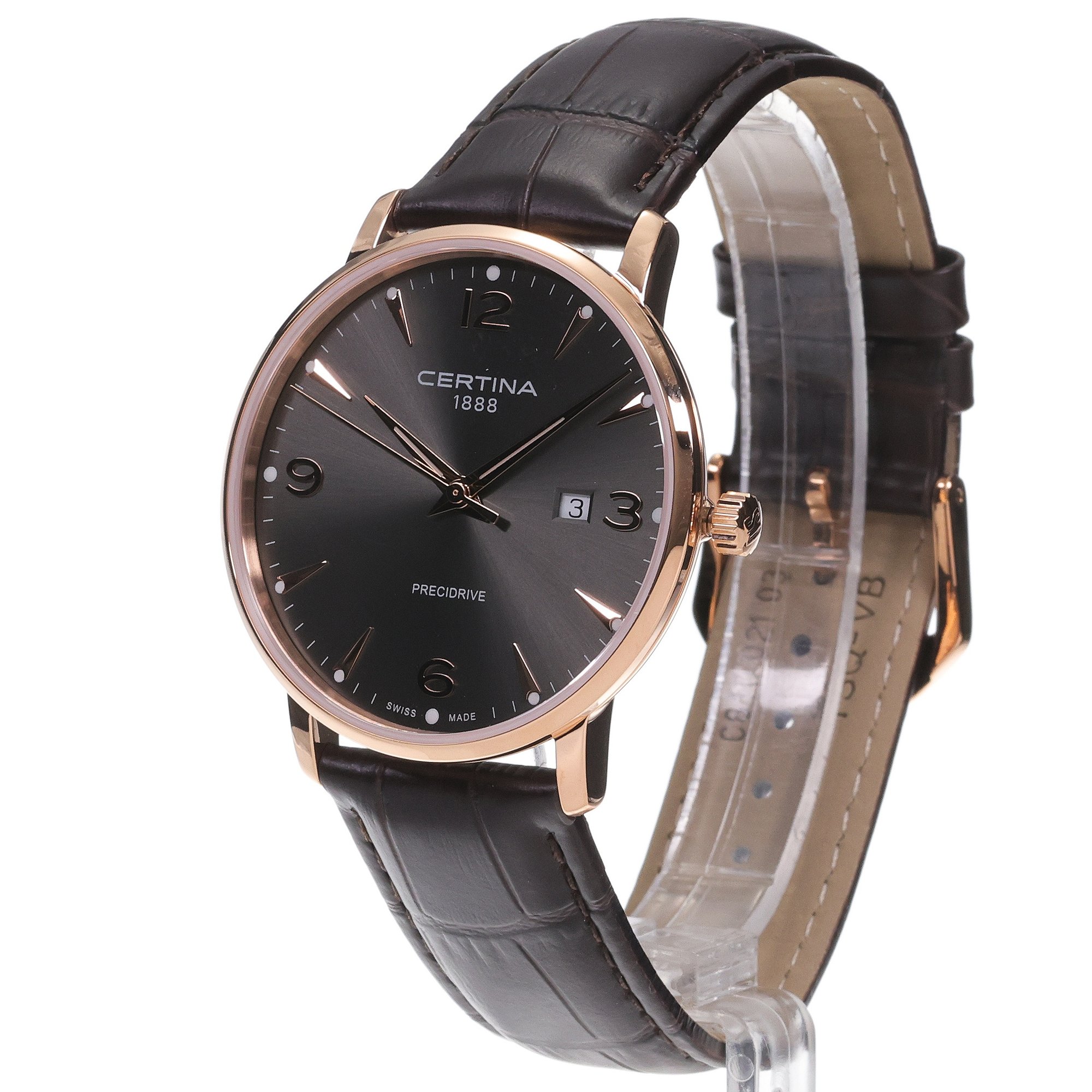 Certina C0354103608700 zegarek różowe złoto klasyczny DS Caimano pasek - miniatura 2