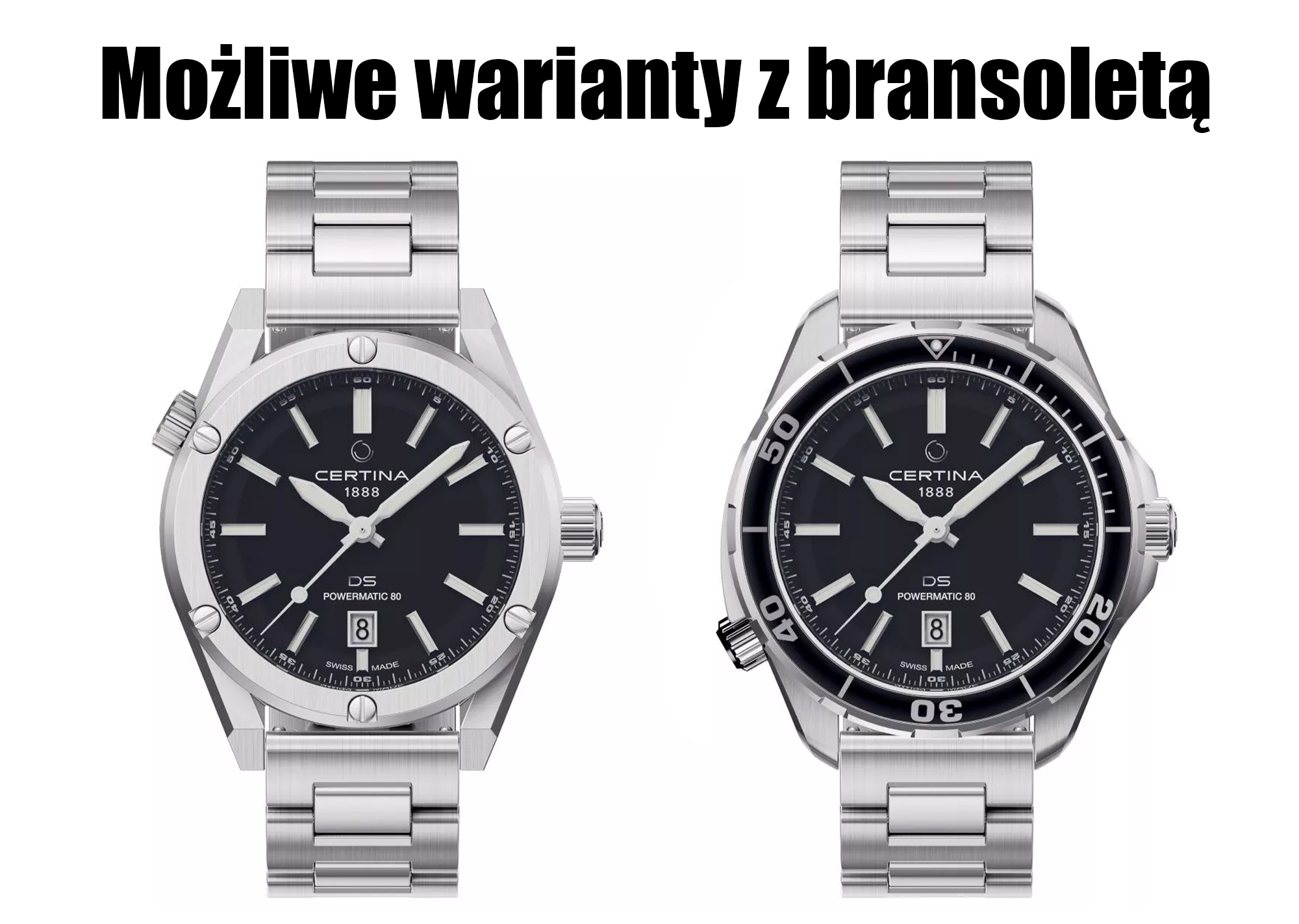 Certina C0414071905100 zegarek męski klasyczny DS+ bransoleta