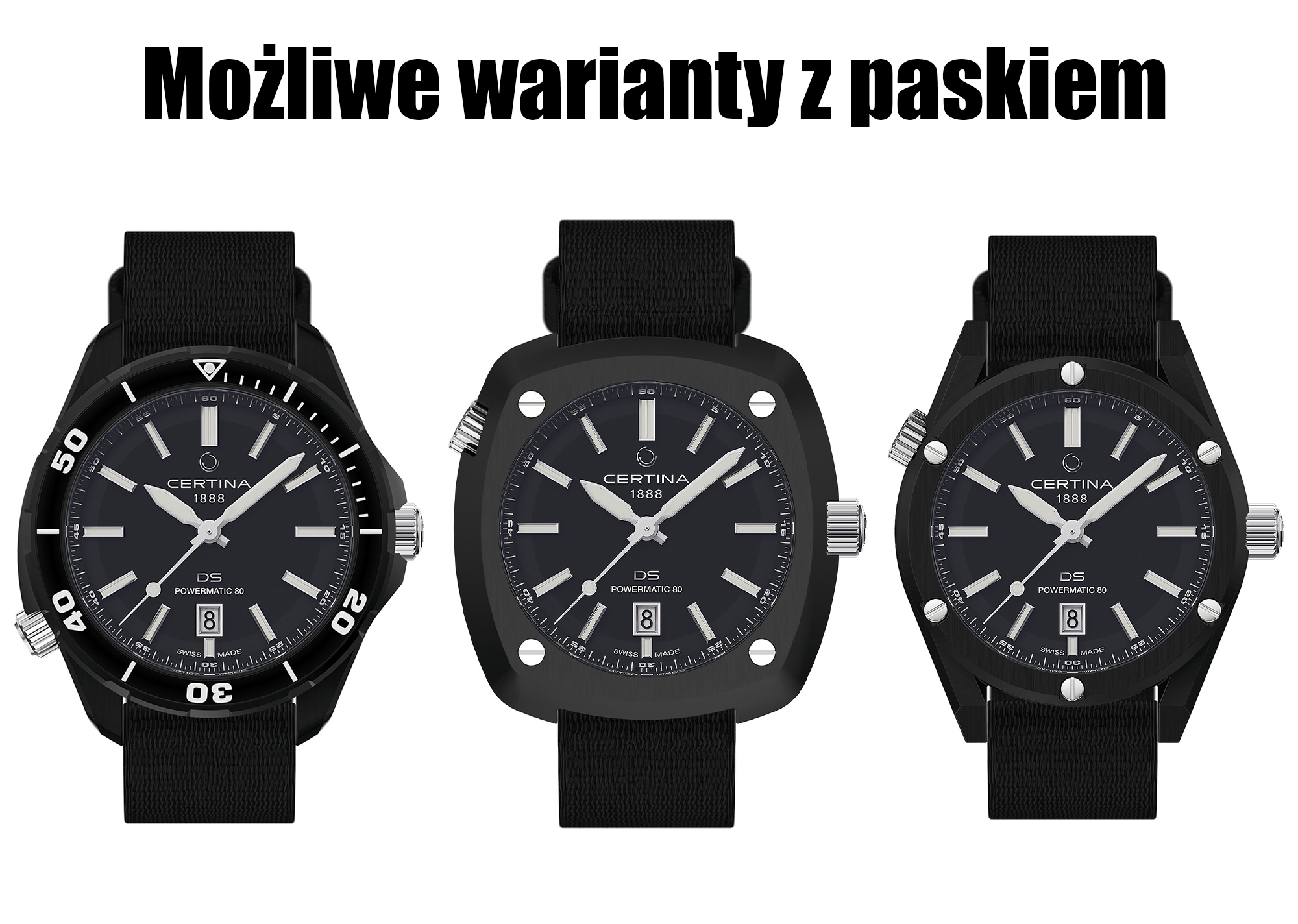 Certina C0414073905100 zegarek męski DS+ czarny - miniatura 4