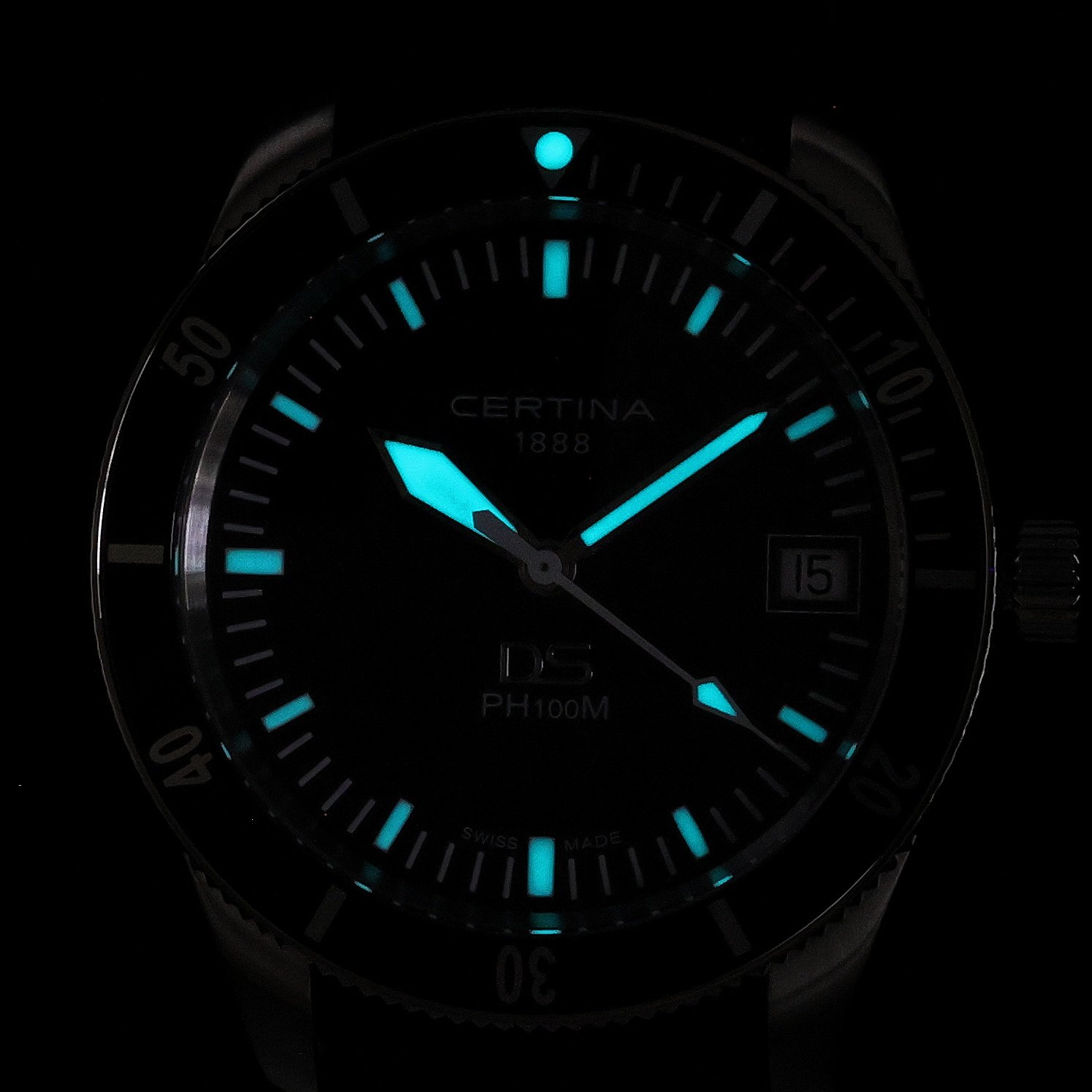 Certina C0444101705000 DS PH100M Gent 40mm DS PH1000M sportowy zegarek srebrny