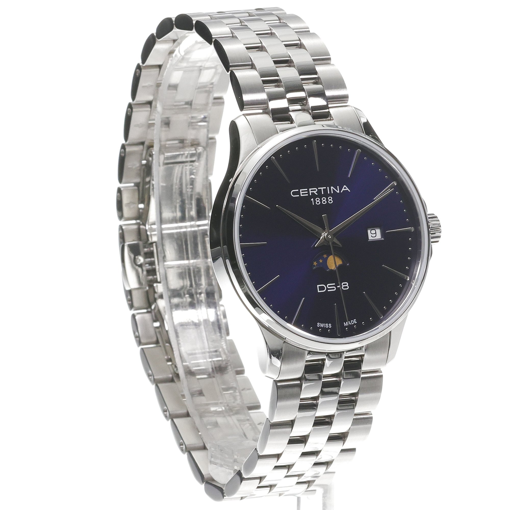 Certina C0454231104100 zegarek srebrny klasyczny DS-8 bransoleta