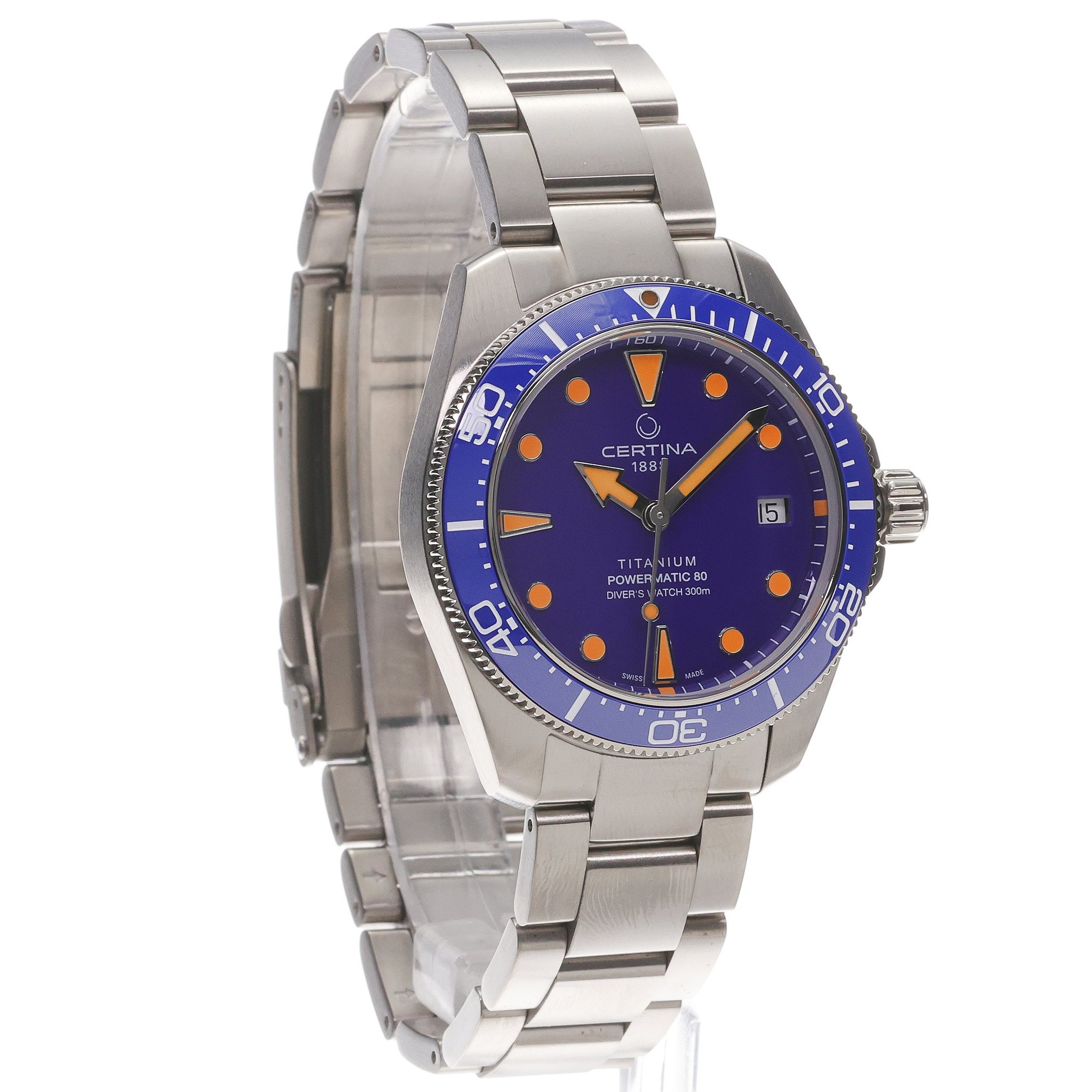 Certina C0488074404100 DS Action Diver Titanium 38mm Powermatic 80 DS Action klasyczny zegarek szary - miniatura 3