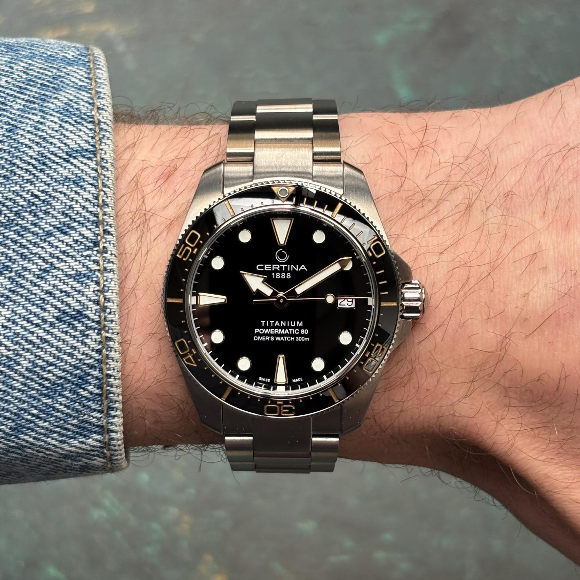 Certina C0488074405100 DS Action Diver 38mm Powermatic 80 DS Action klasyczny zegarek szary