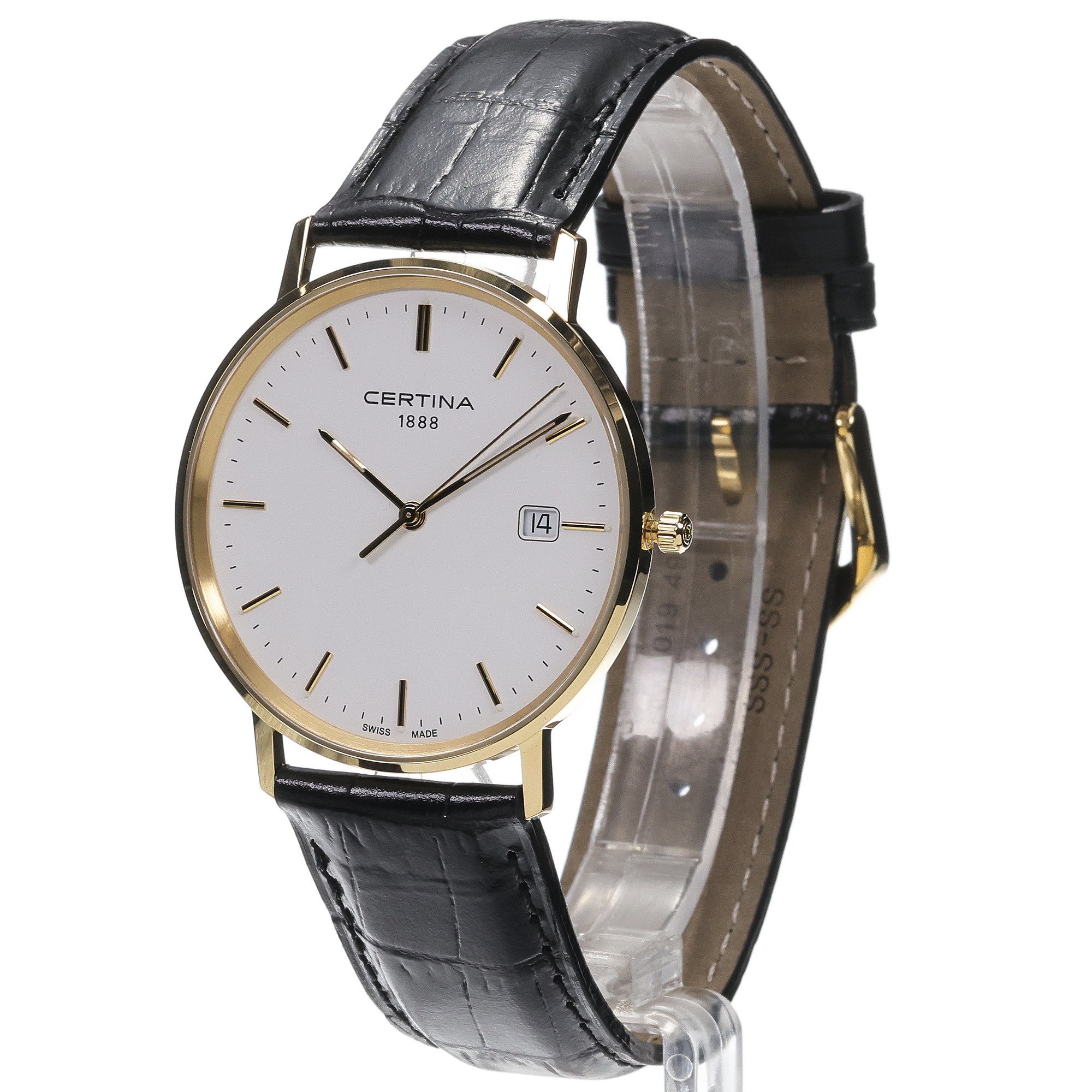 Certina C9014101601100 zegarek złoty klasyczny Priska pasek - miniatura 2