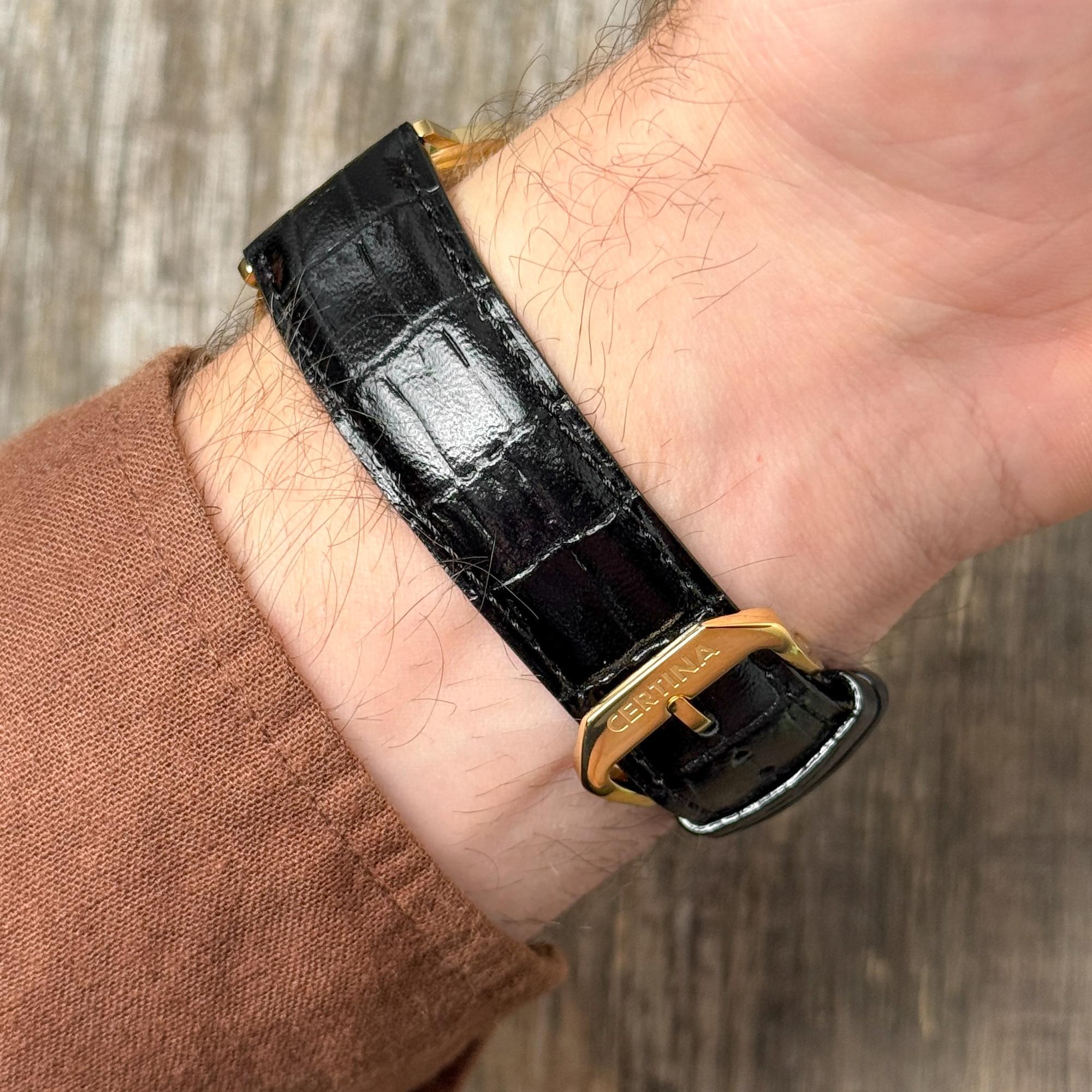 Certina C9014101602100 Priska Priska Gold 18K 38mm zegarek męski klasyczny szafirowe - miniatura 8