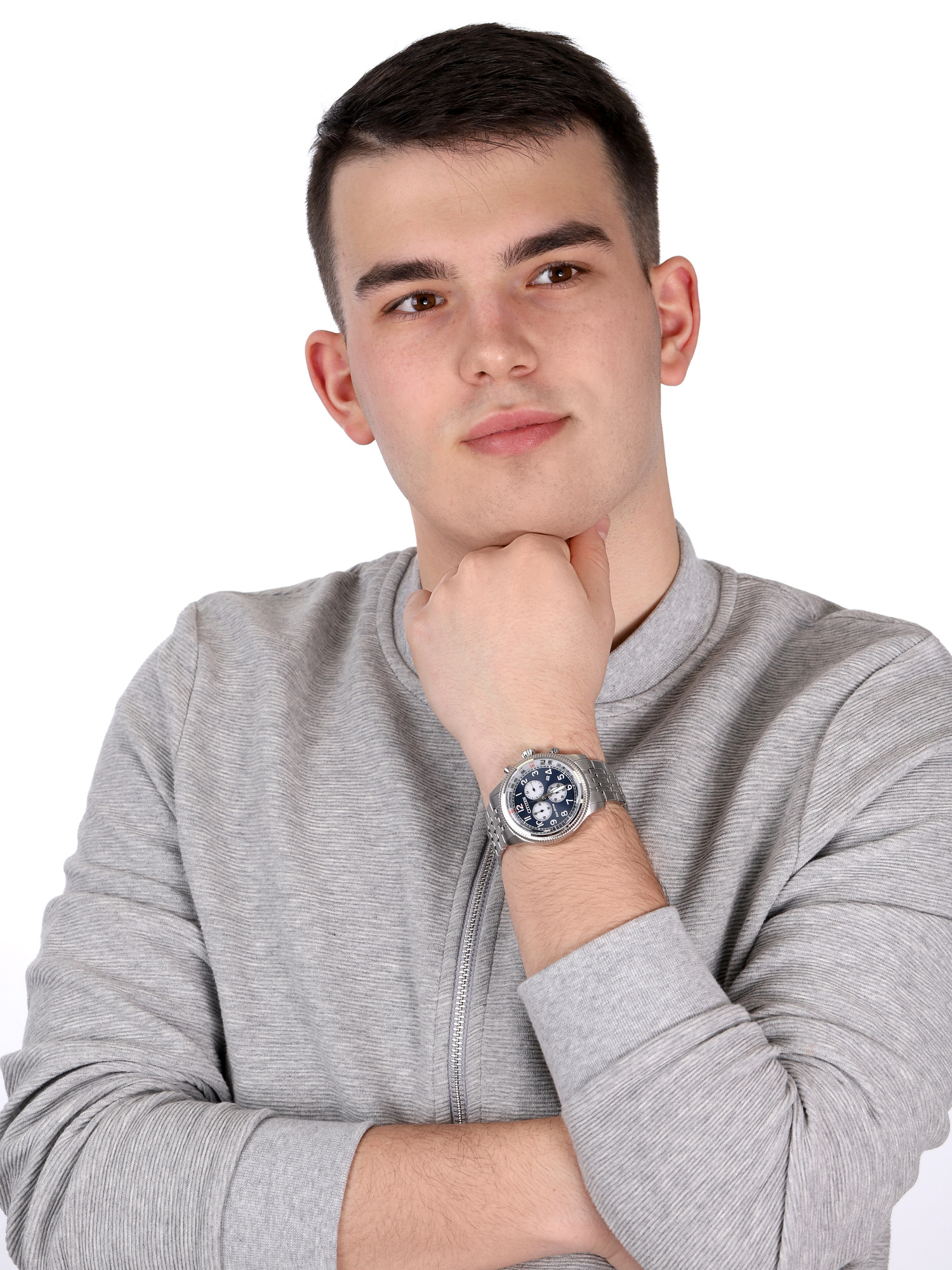 Citizen AT2460-89L zegarek srebrny klasyczny Ecodrive bransoleta - miniatura 2
