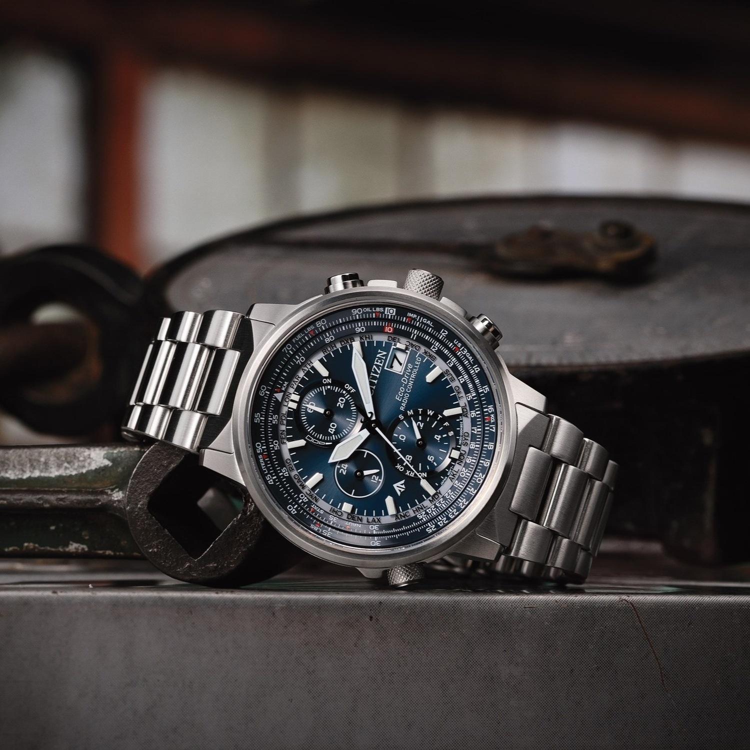 Citizen AT8300-58L zegarek srebrny sportowy Promaster bransoleta