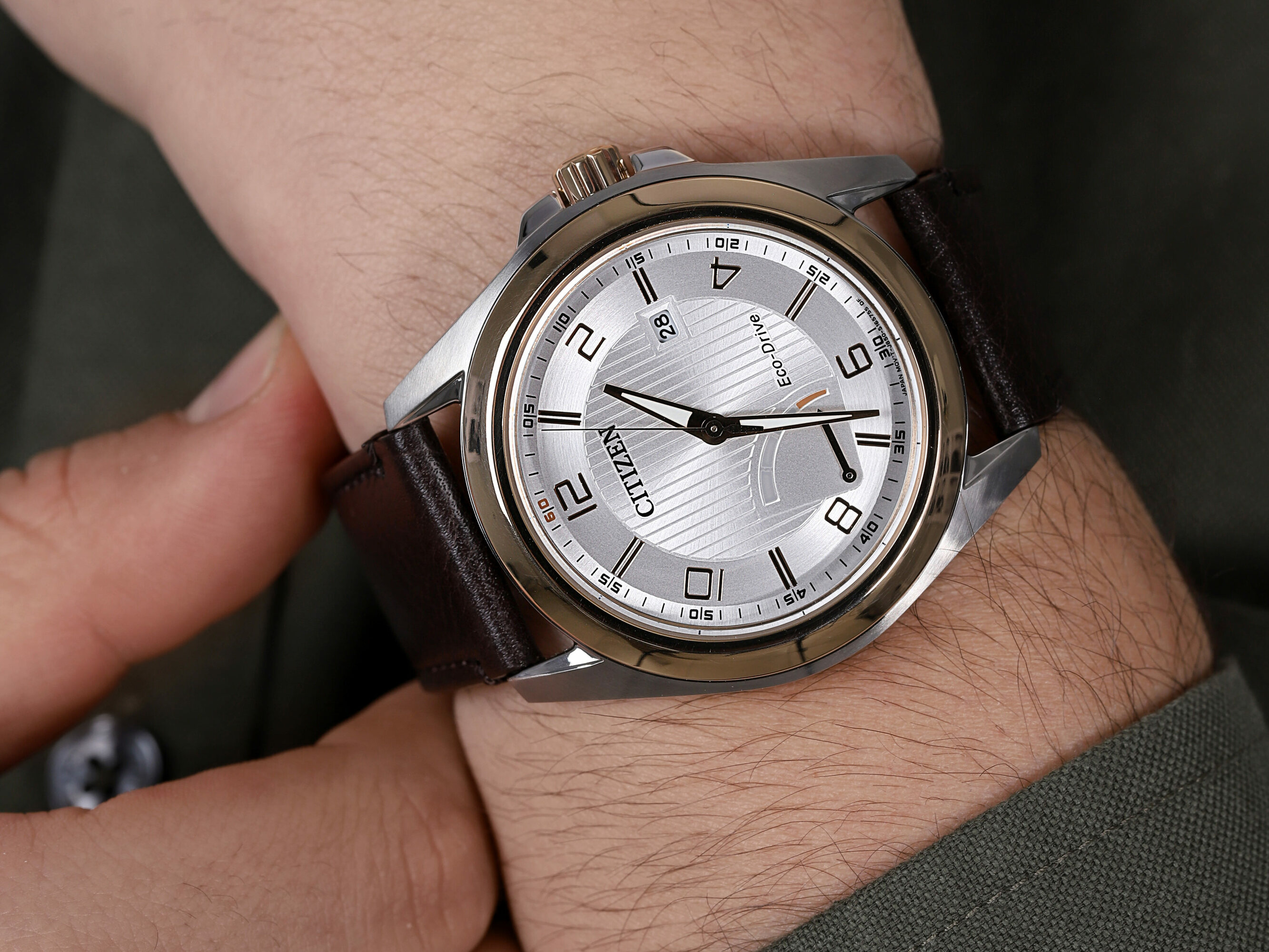 Citizen AW7056-11A Ecodrive klasyczny zegarek srebrny - miniatura 4