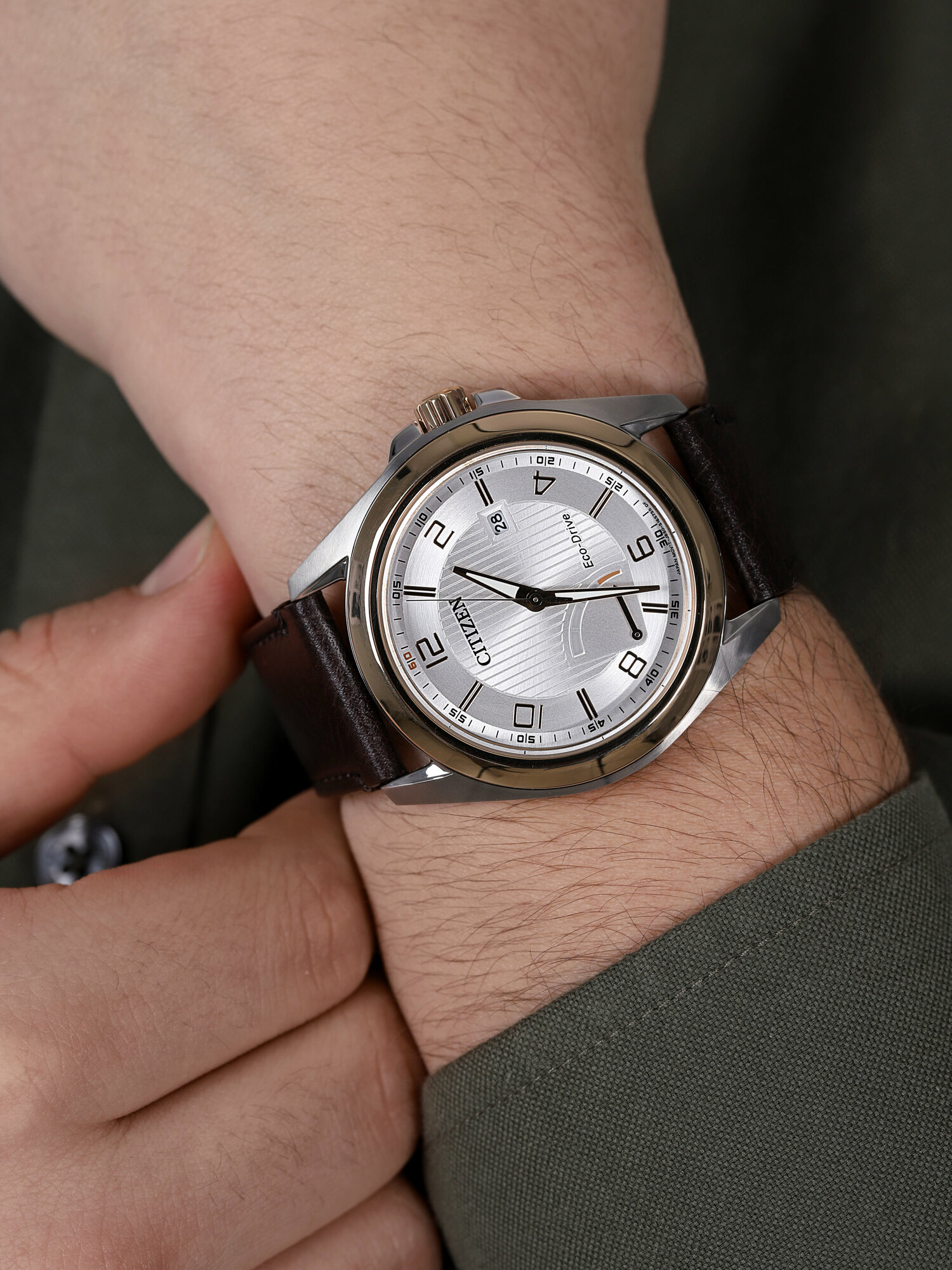 Citizen AW7056-11A zegarek męski klasyczny Ecodrive pasek - miniatura 3