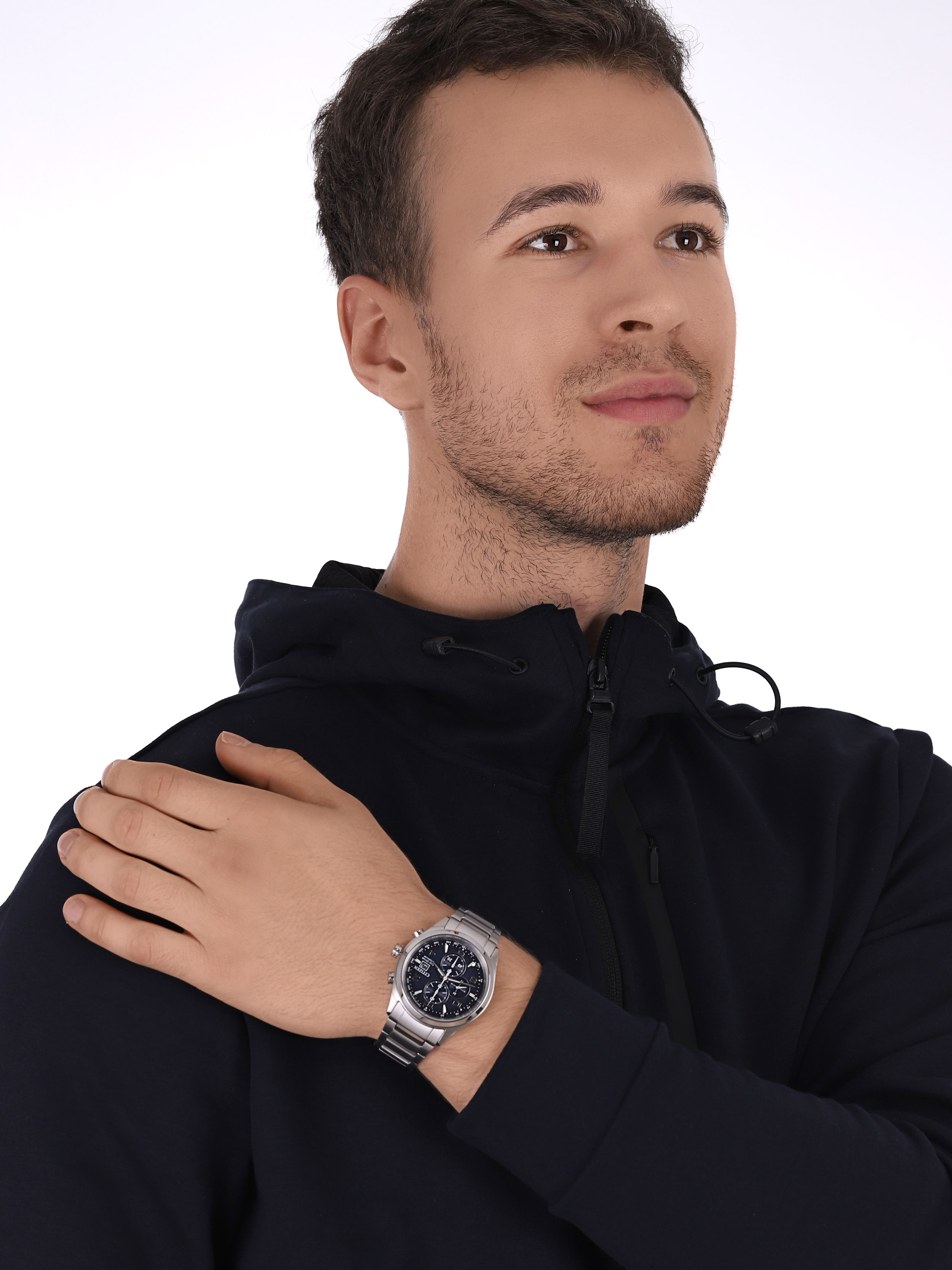 Citizen CA0650-82L zegarek srebrny klasyczny Titanium bransoleta
