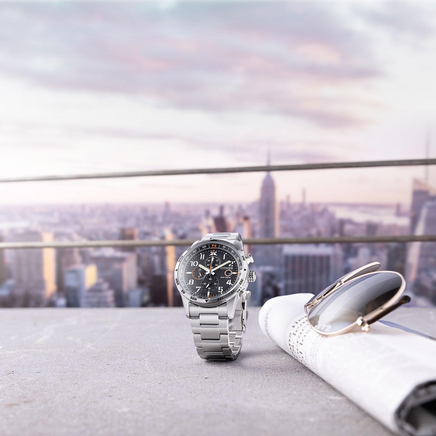 Citizen CA0790-83E zegarek srebrny sportowy Pilot bransoleta - miniatura 5