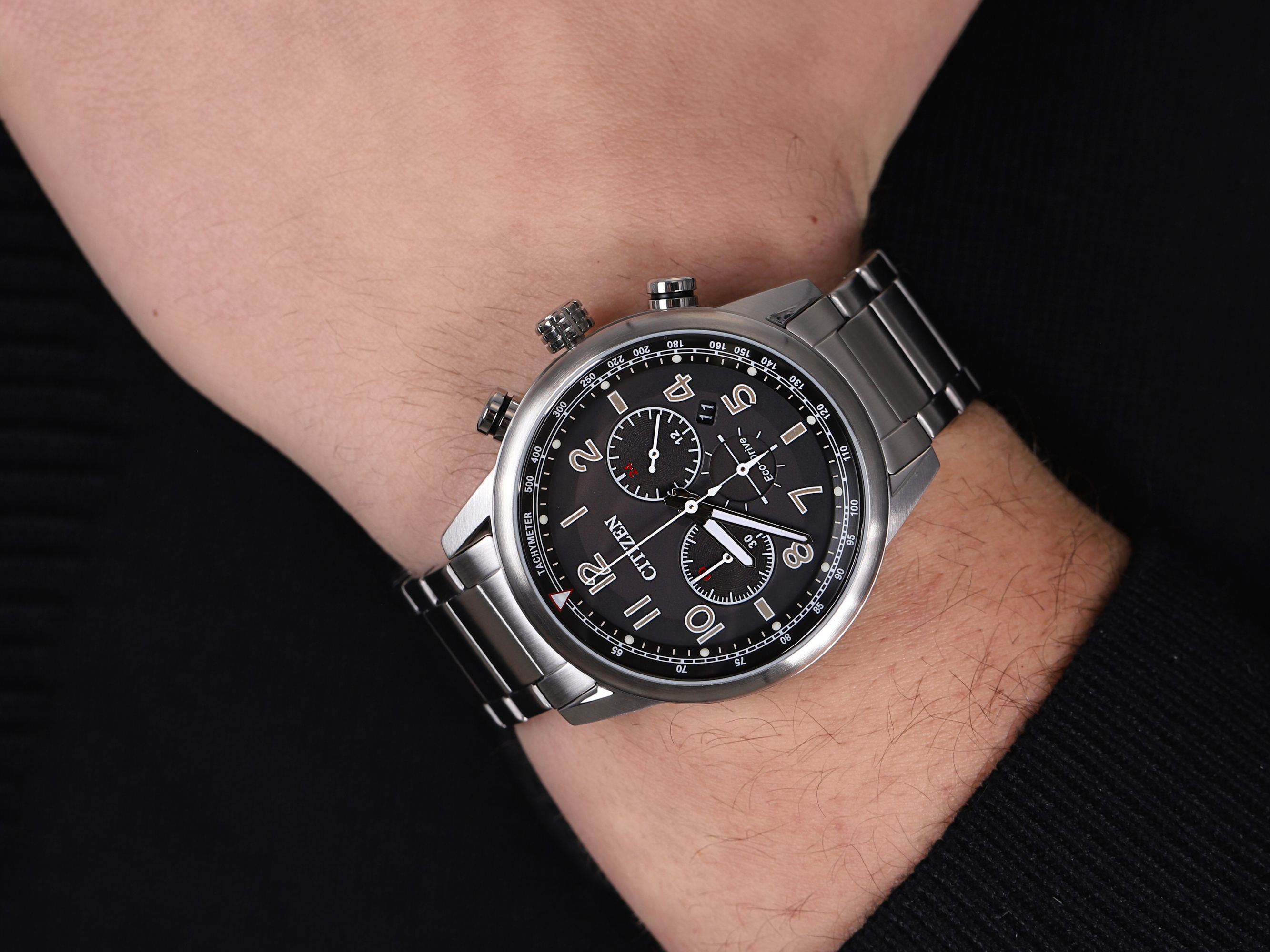Citizen CA4420-81E zegarek srebrny sportowy Chrono bransoleta - miniatura 4