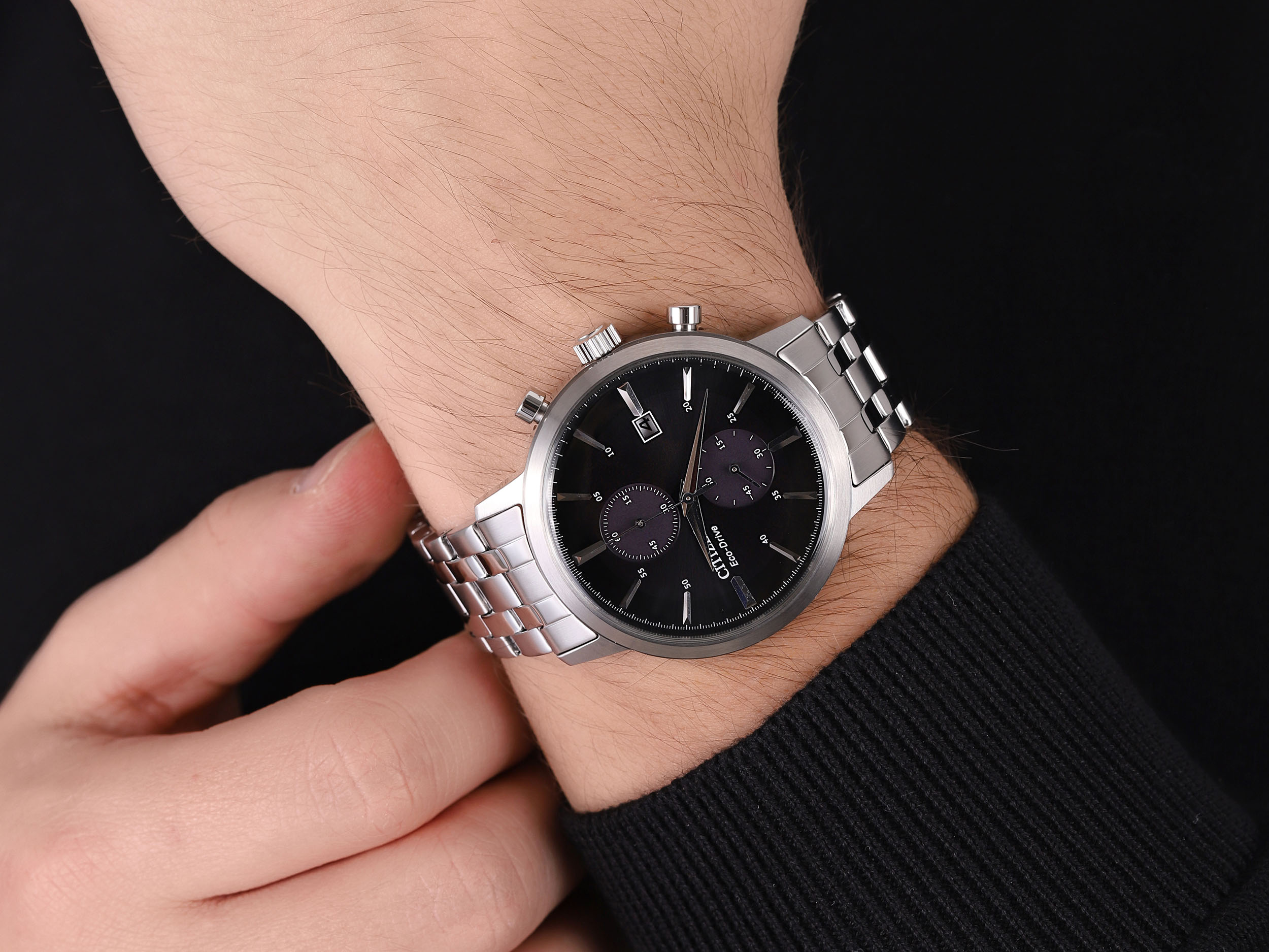Citizen CA7060-88E zegarek srebrny klasyczny Ecodrive bransoleta - miniatura 4