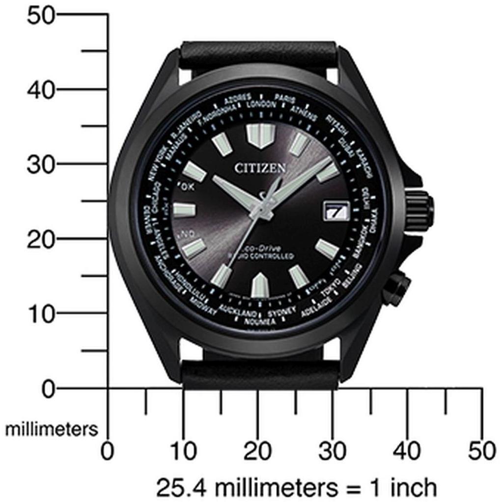 Citizen CB0225-14E zegarek czarny klasyczny Radio Controlled pasek - miniatura 4