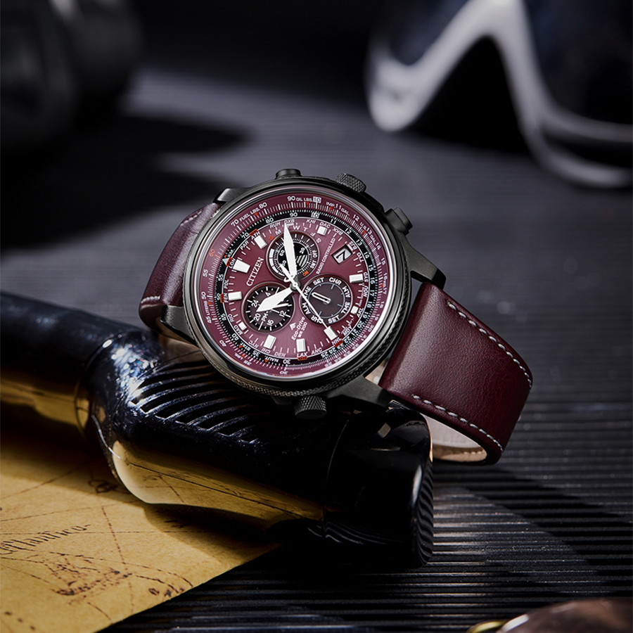 Citizen CB5868-09X zegarek czarny elegancki Radio Controlled pasek - miniatura 5