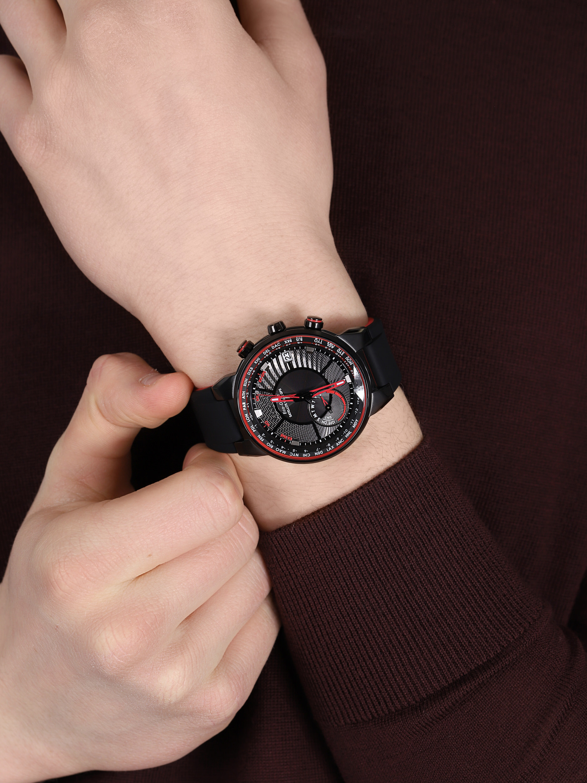 Citizen CC3079-11E zegarek czarny klasyczny Satellite Wave pasek - miniatura 3