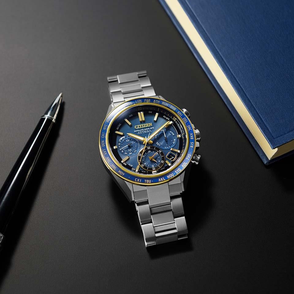 Citizen CC4054-68L Satellite Wave Titanium Attesa Eco-Drive zegarek męski klasyczny szafirowe - miniatura 9