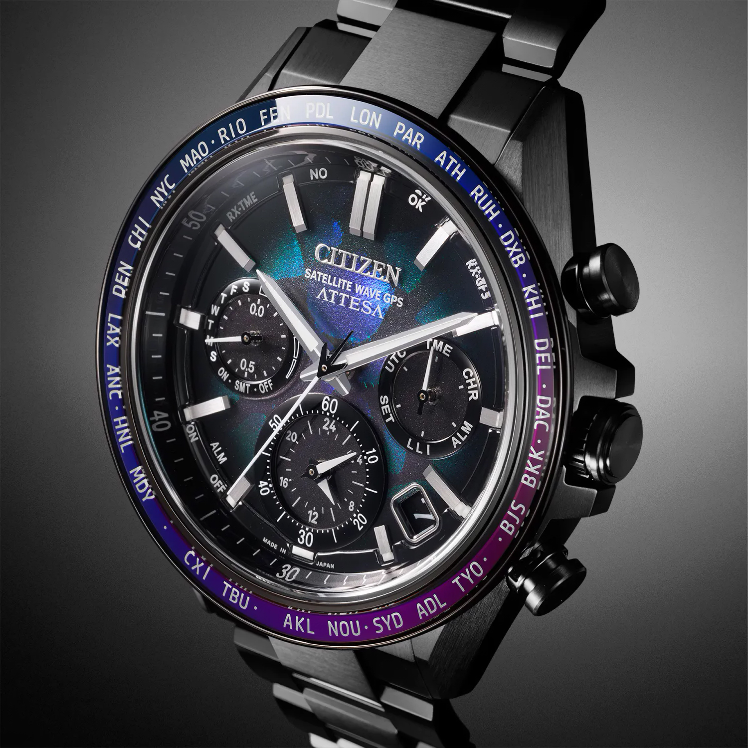 Citizen CC4057-60E zegarek czarny klasyczny Satellite Wave bransoleta - miniatura 5