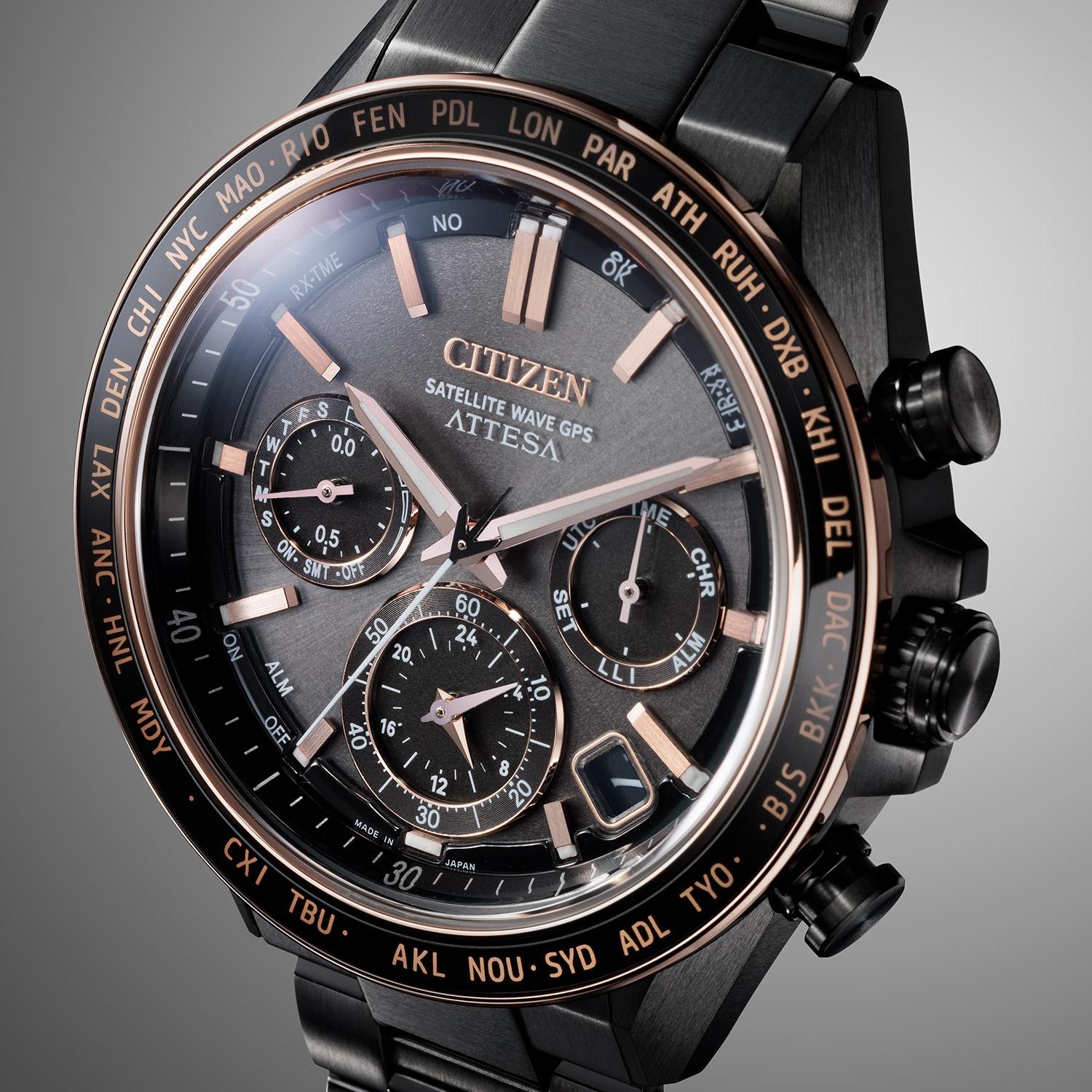 Citizen CC4074-61W Attesa Eco-Drive Satelite Satellite Wave klasyczny zegarek czarny - miniatura 9