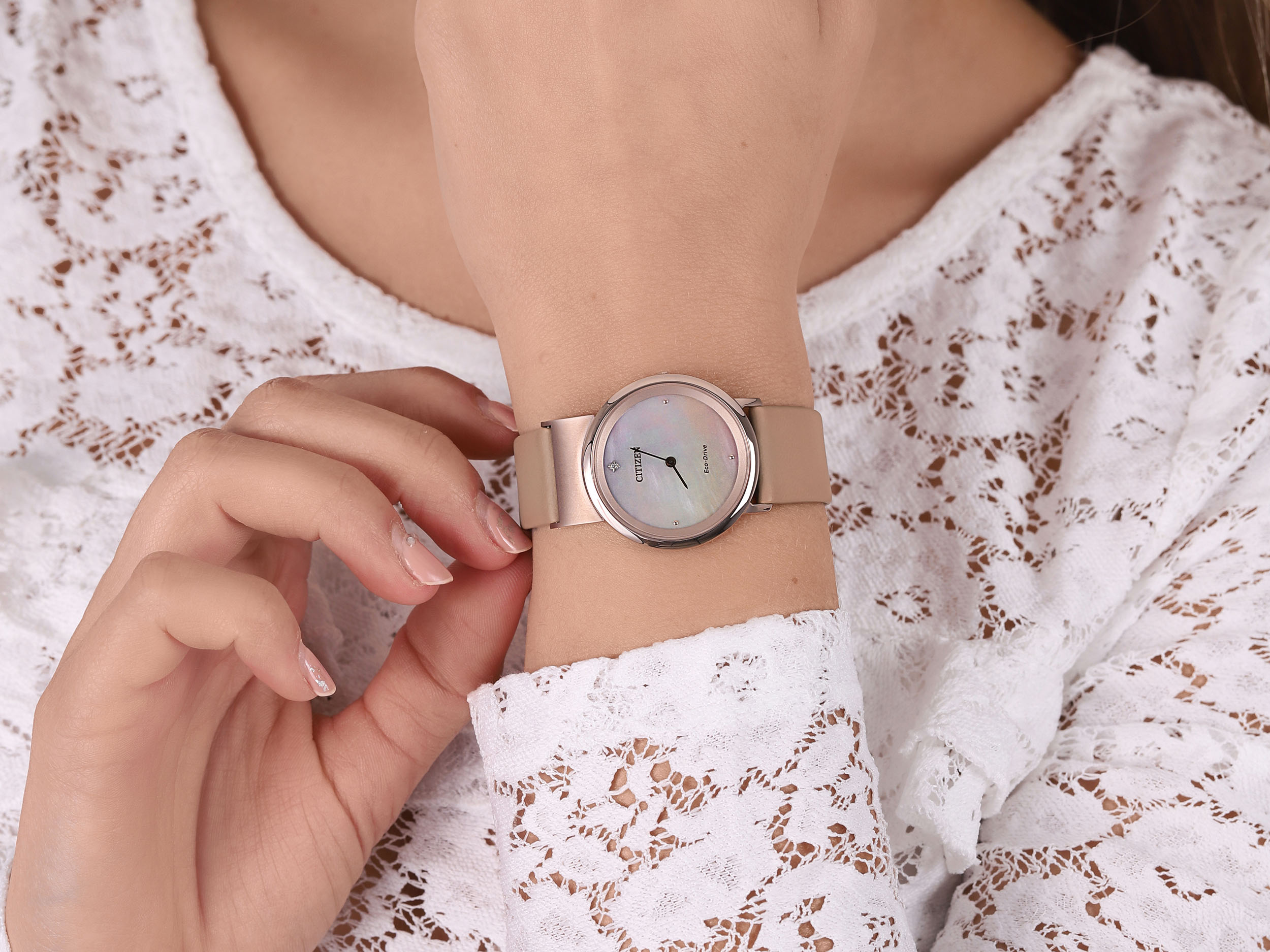 Citizen EG7073-16Y zegarek różowe złoto klasyczny Lady pasek - miniatura 4