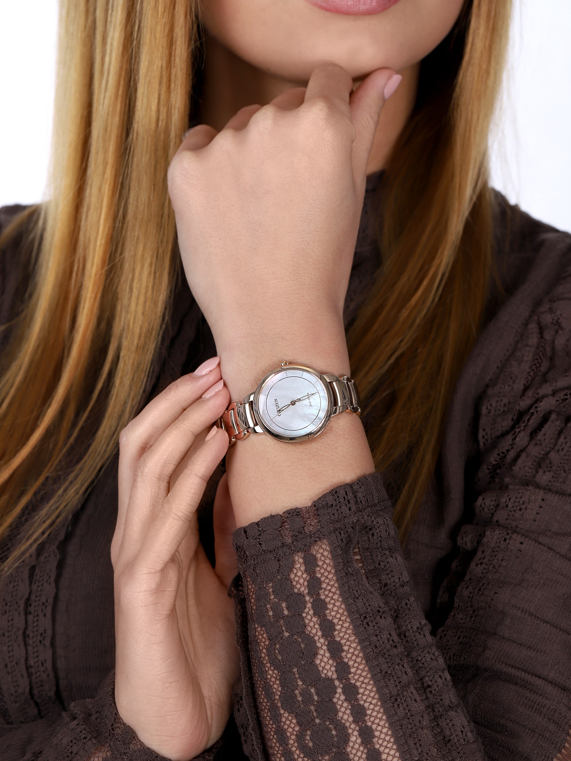 Citizen EM0673-83D zegarek złoty klasyczny Ecodrive bransoleta - miniatura 3