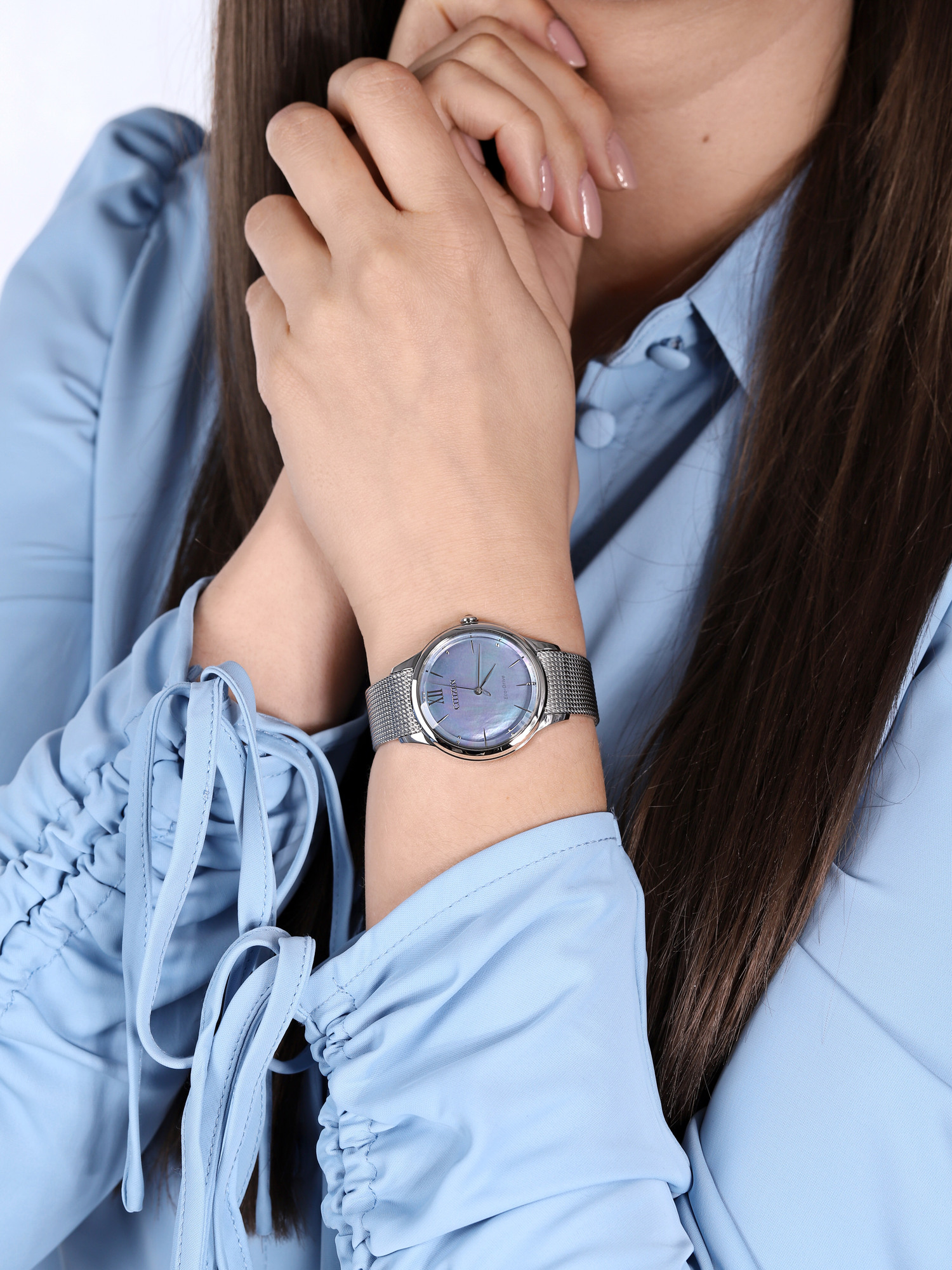 Citizen EM0810-84N zegarek srebrny klasyczny Ecodrive bransoleta - miniatura 3